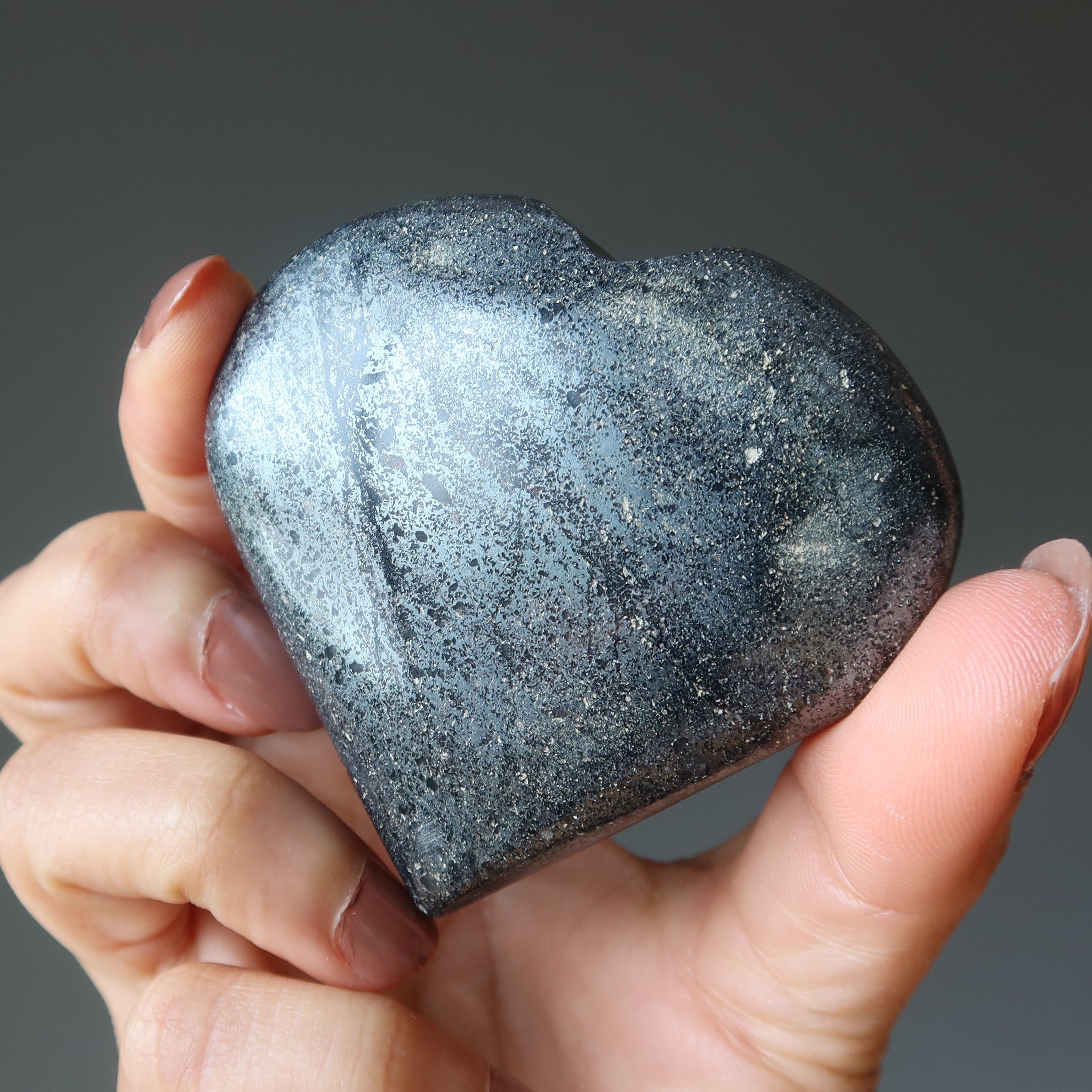 Hematite Heart Strong Relationship Crystal