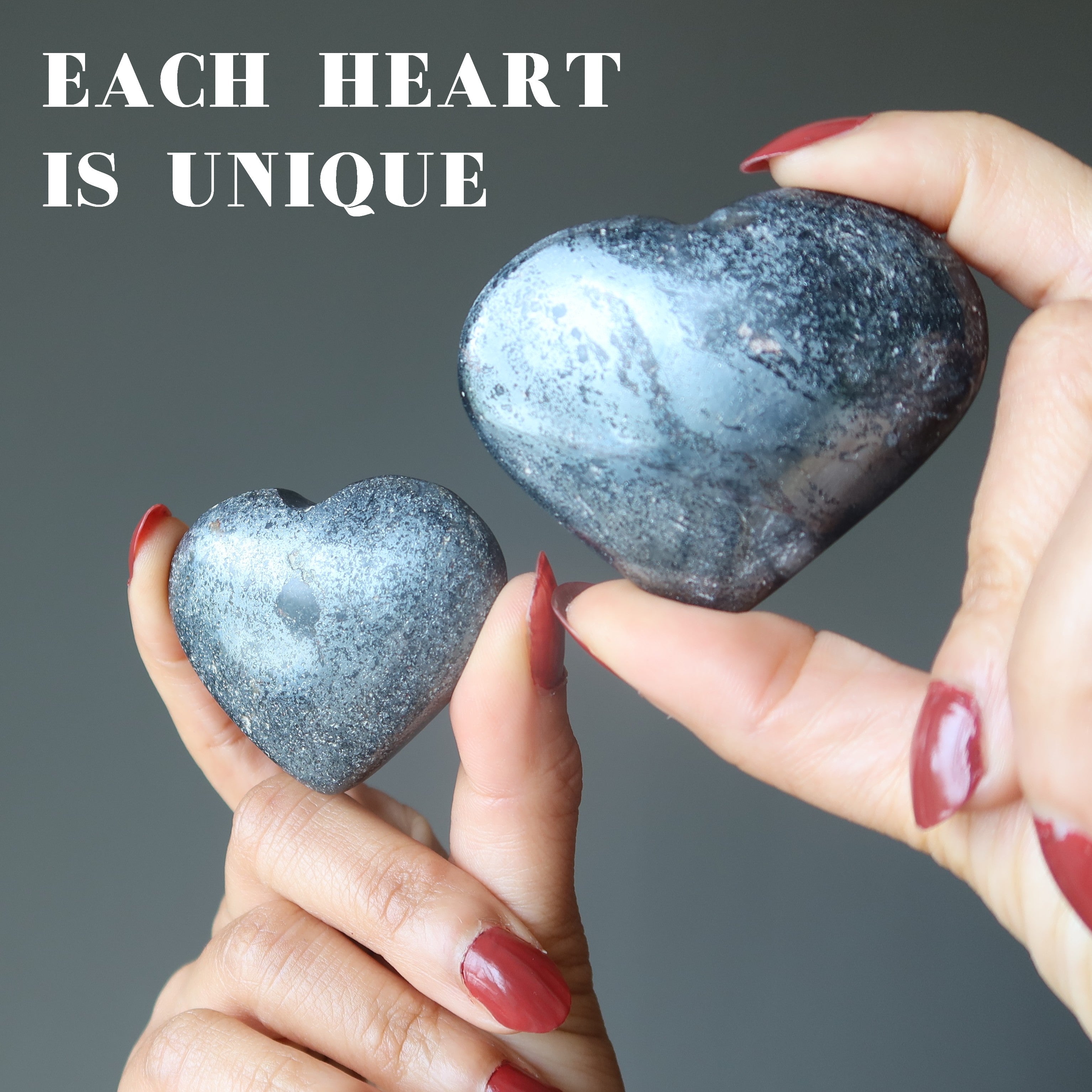 Hematite Heart Strong Relationship Crystal