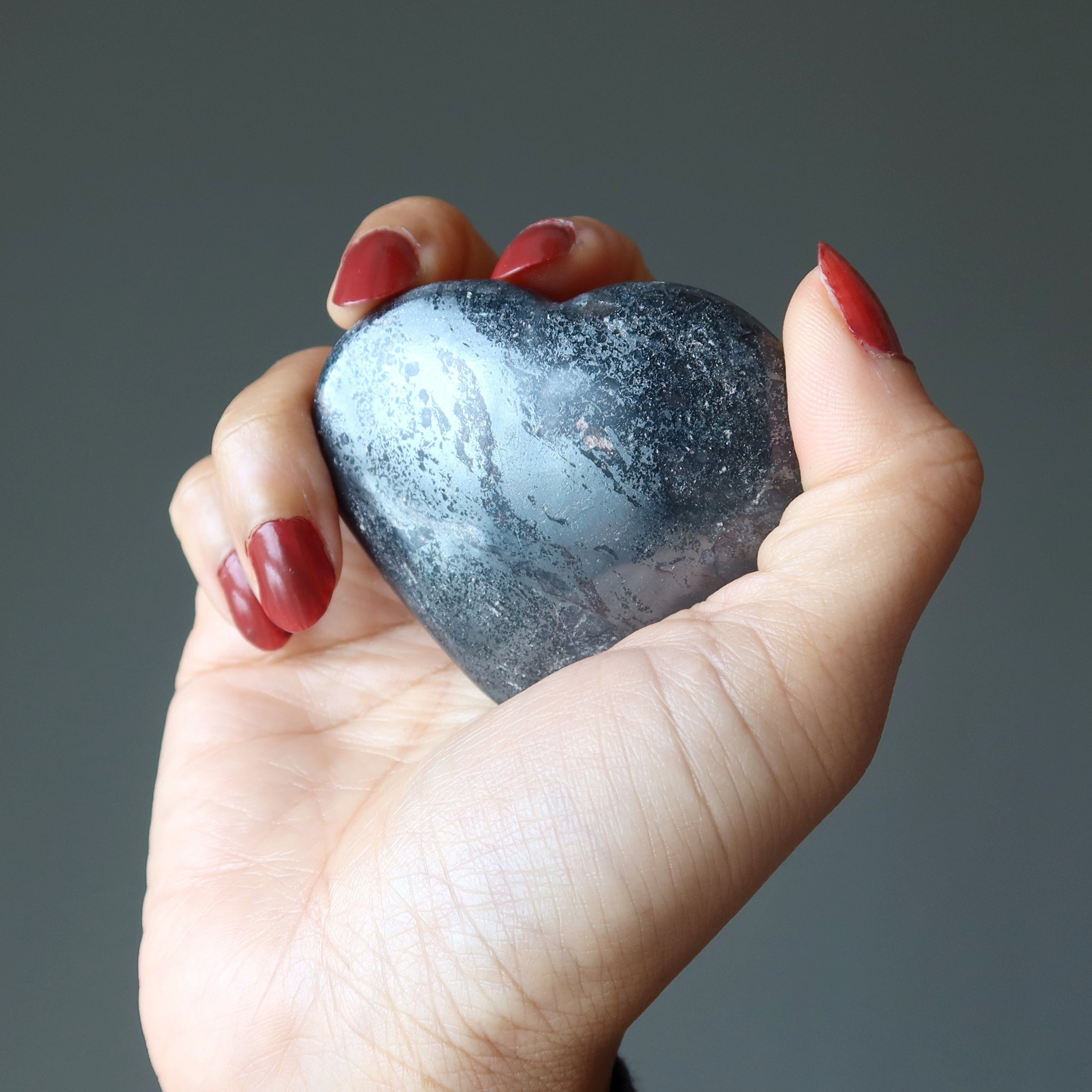 Hematite Heart Strong Relationship Crystal