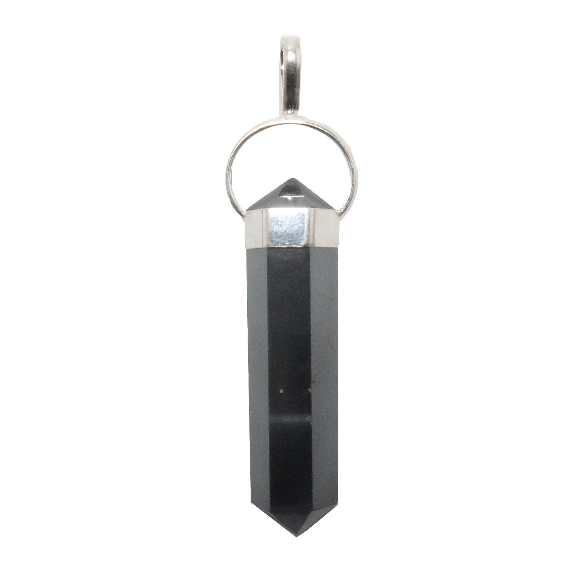 Hematite Pendant Good Vibes Point Sterling Silver