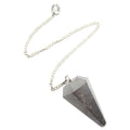 Hematite Pendulum Open Mind Dowsing Stone of Truth for spiritual healing and grounding on silver chain