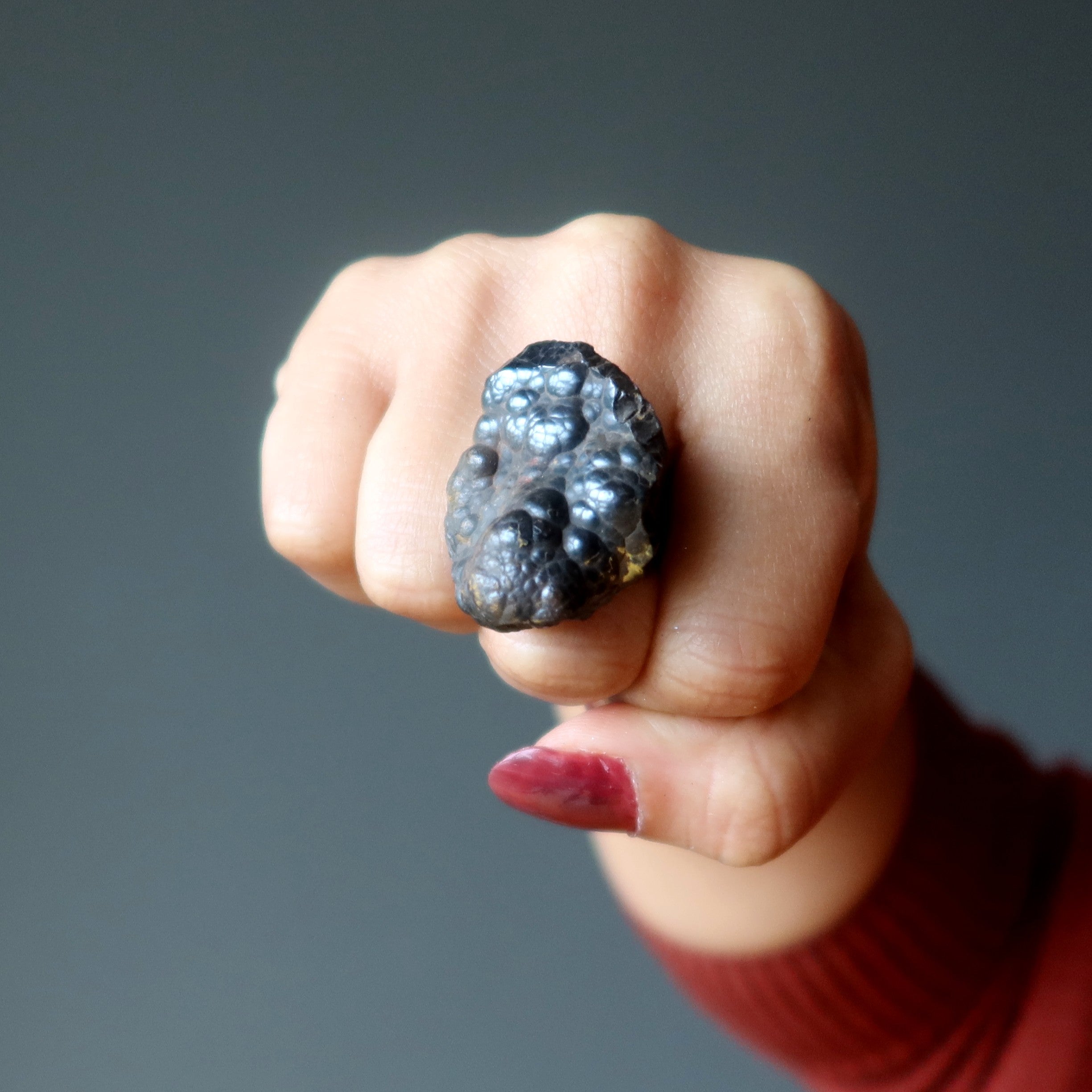Bague en hématite, agrégat mis à la terre, réglable