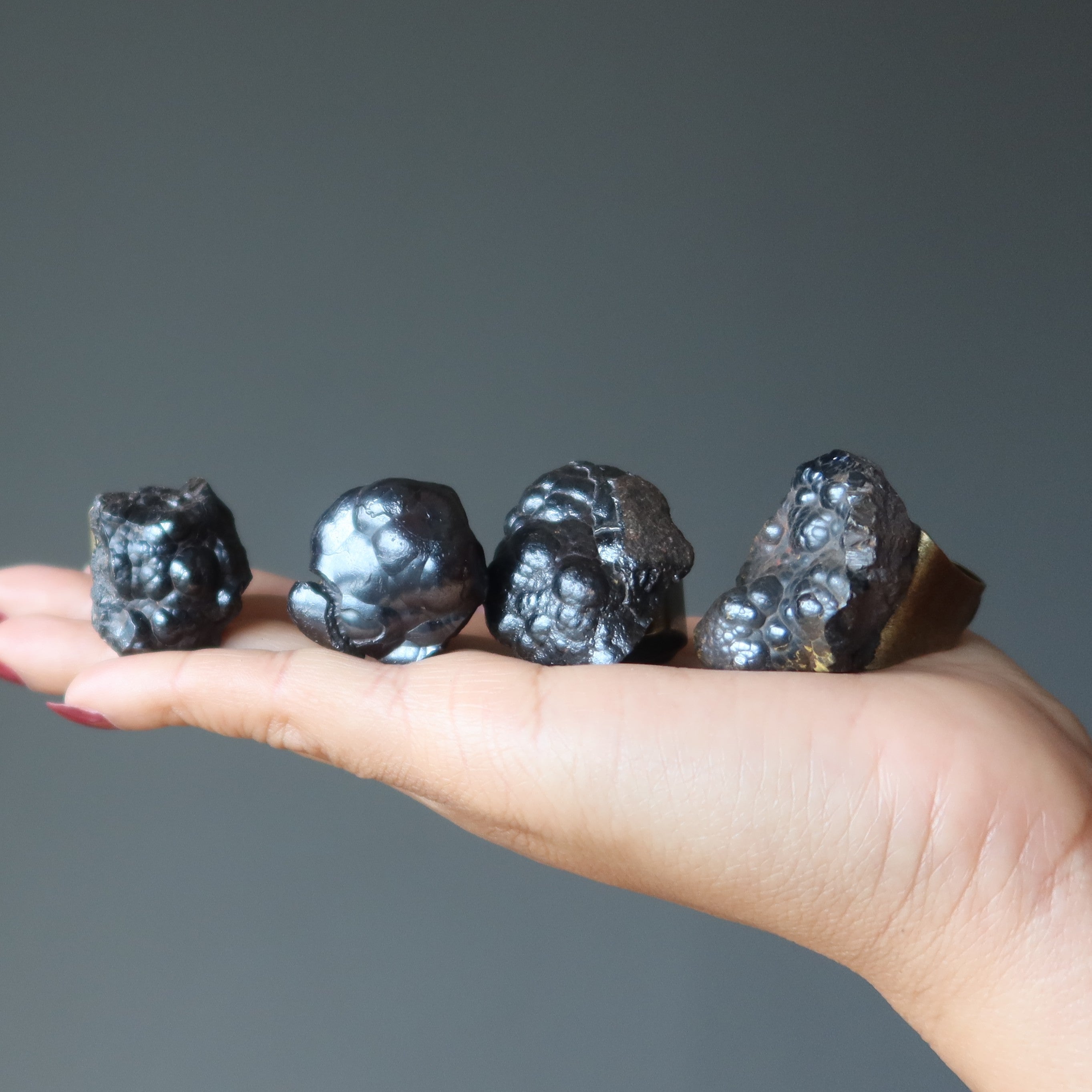 Bague en hématite, agrégat mis à la terre, réglable