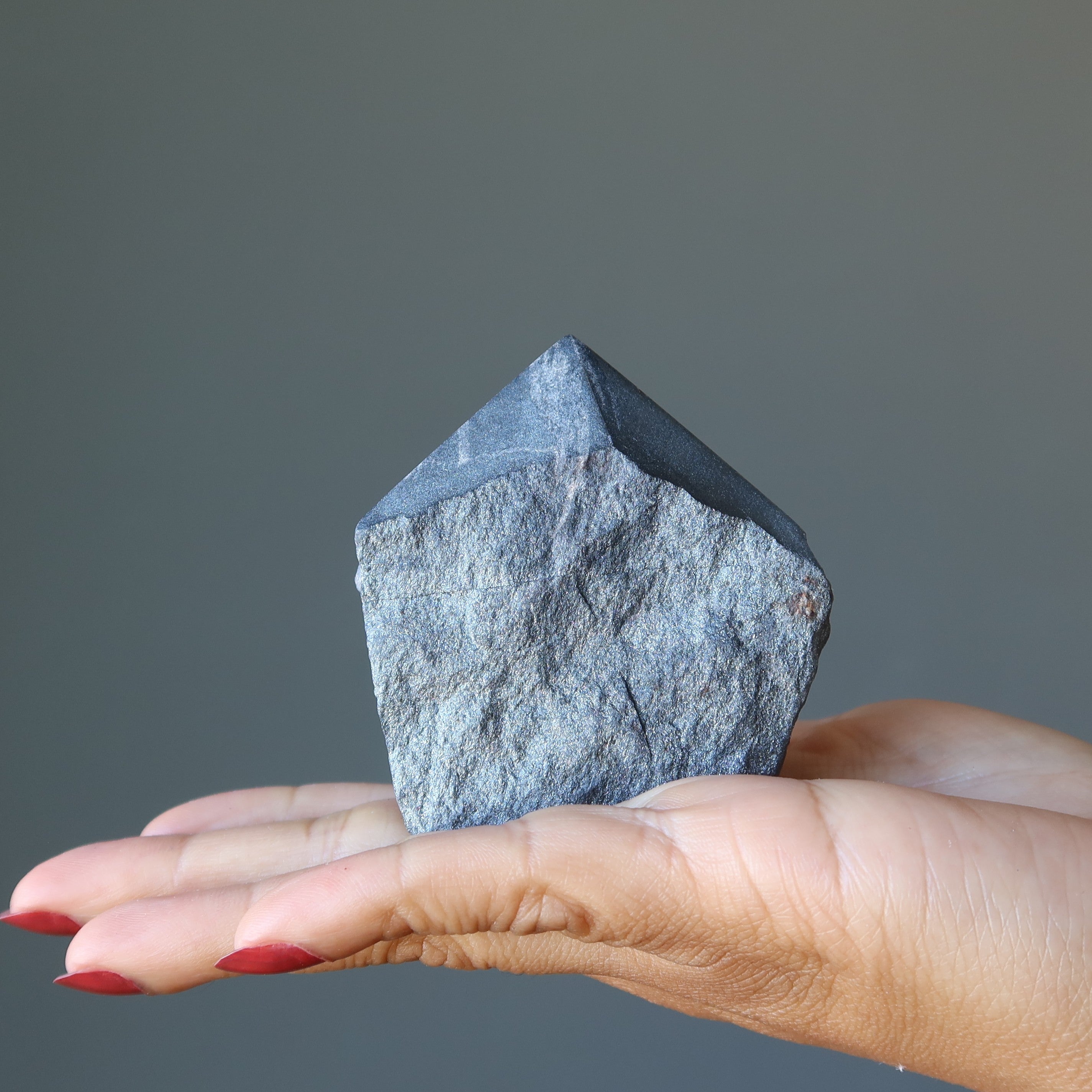 Hematite Tower Wand Natural Silver Guardian Point
