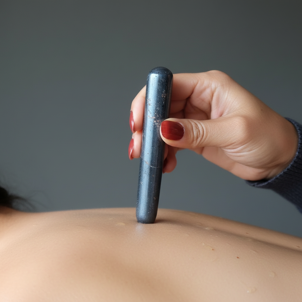 Baguette de massage en hématite | Pouvoir protecteur