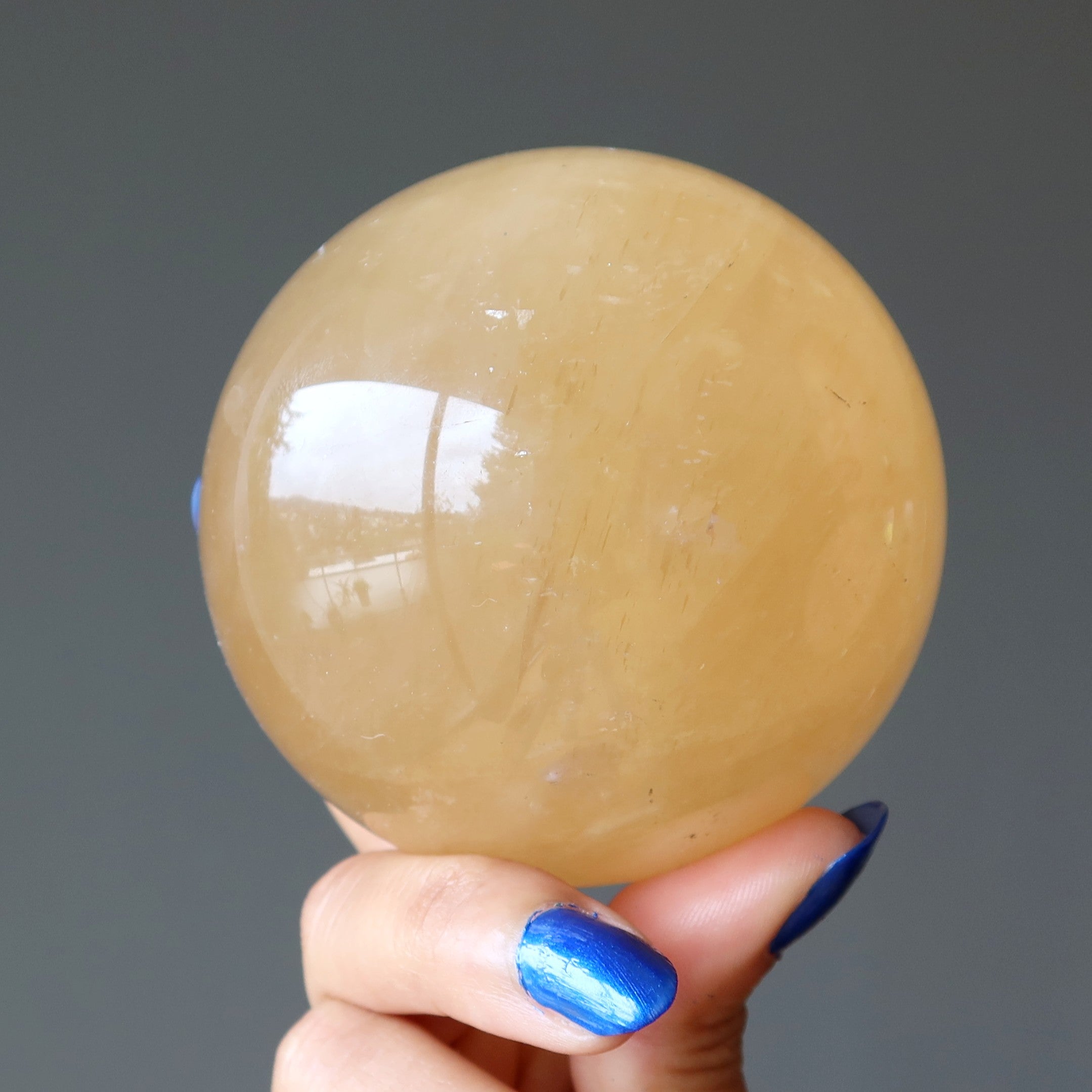 Honey Calcite Sphere Birds 'n Bees Crystal Ball
