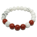 Howlite Bracelet & Red Jasper Stone Beads Modern Traveler