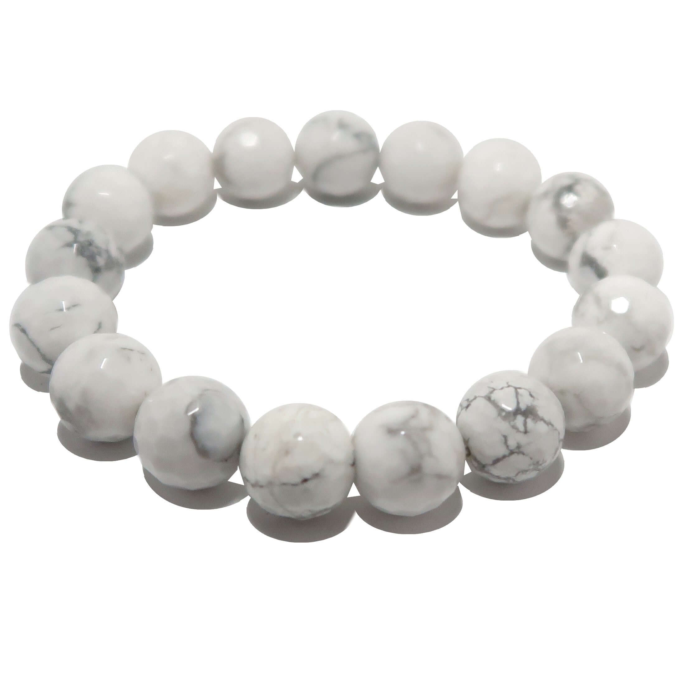 Howlite Bracelet White Faceted Gemstone Eternal Evolution