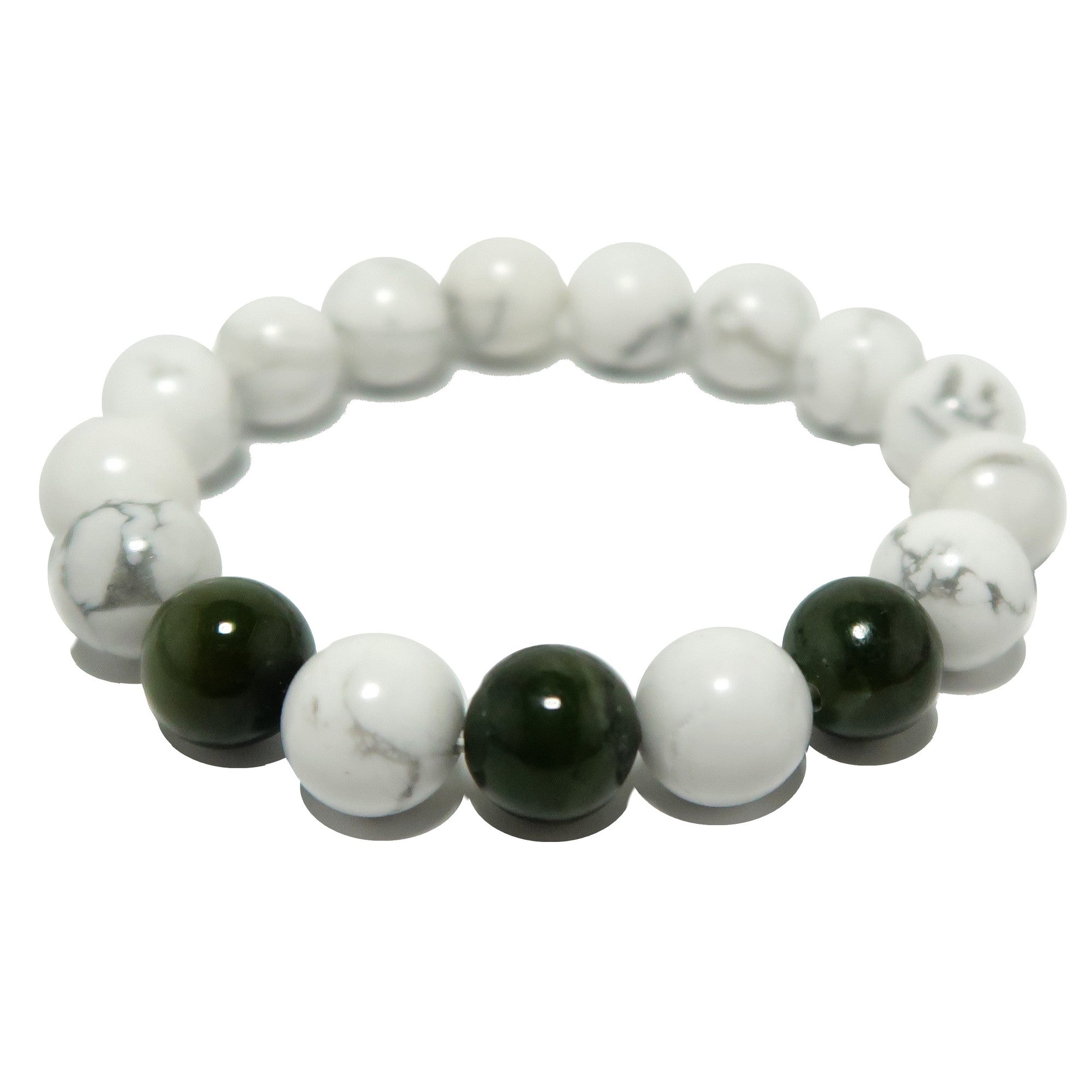 Howlith-Armband & grüne Jade-Edelstein-Geld-Mindset-Kristall