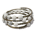 Howlite Bracelet Snow White's Coil Memory Wire Adjustable