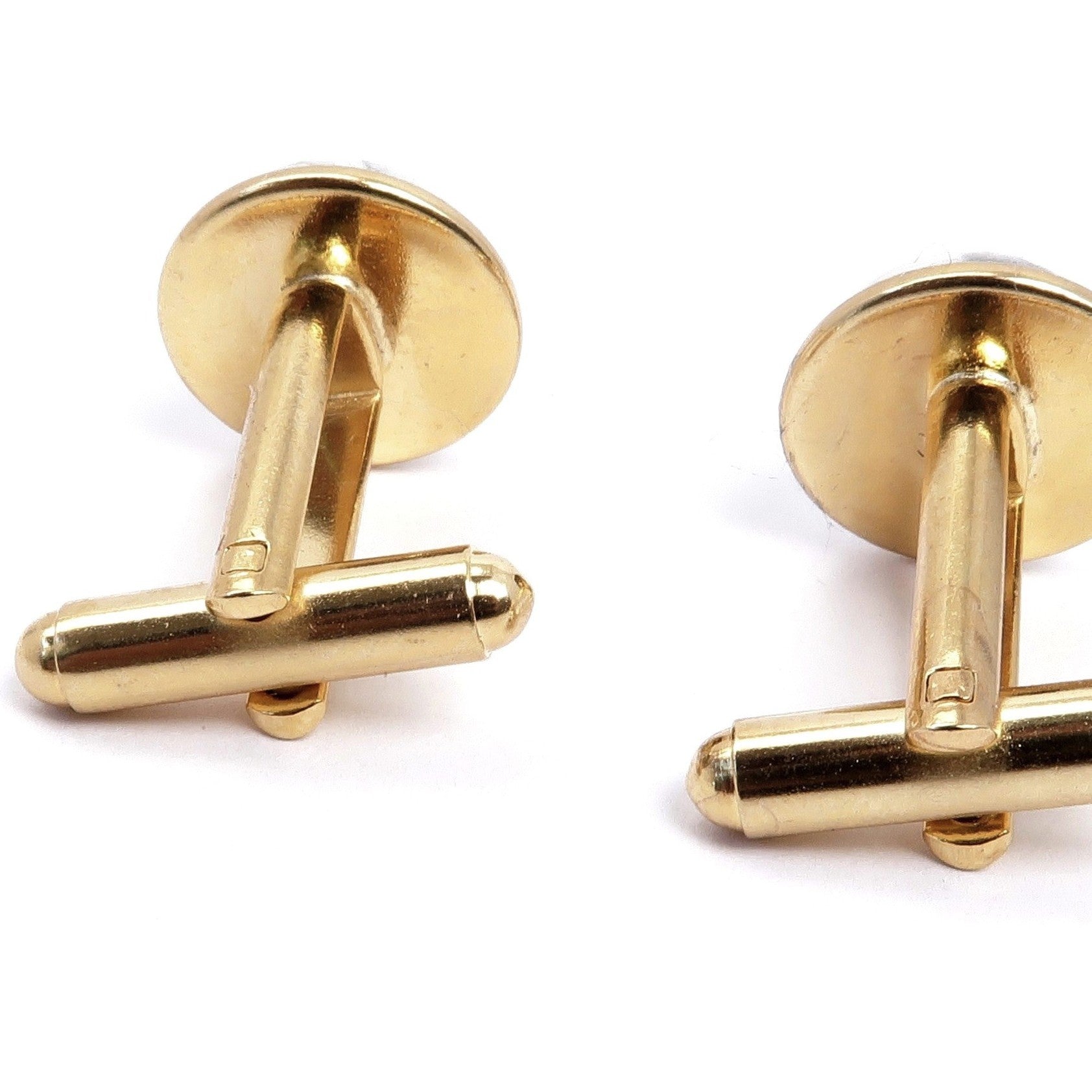 Howlite Cufflinks White Stones Creativity Gold