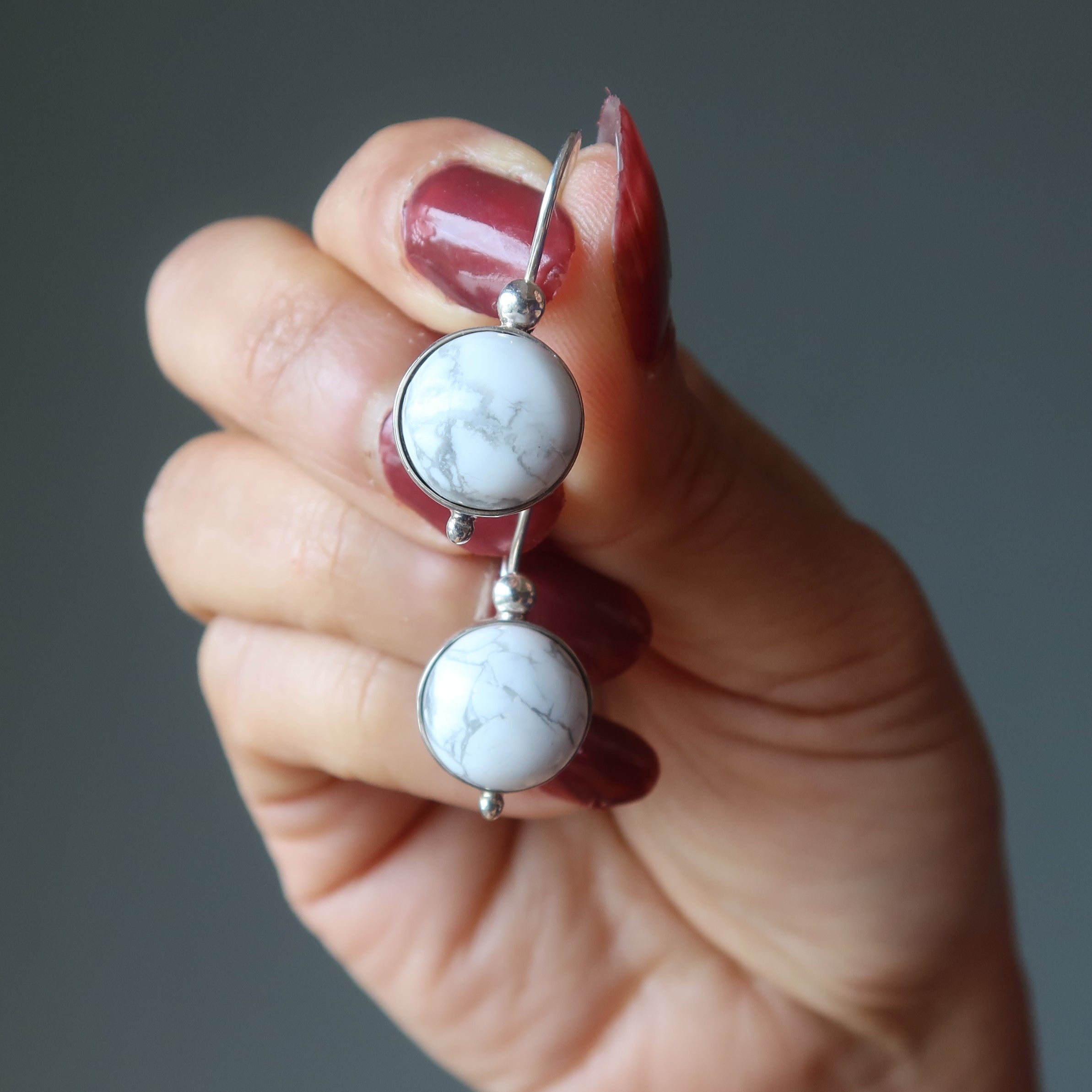 Howlite Earrings Wise Inspiration Sterling Silver