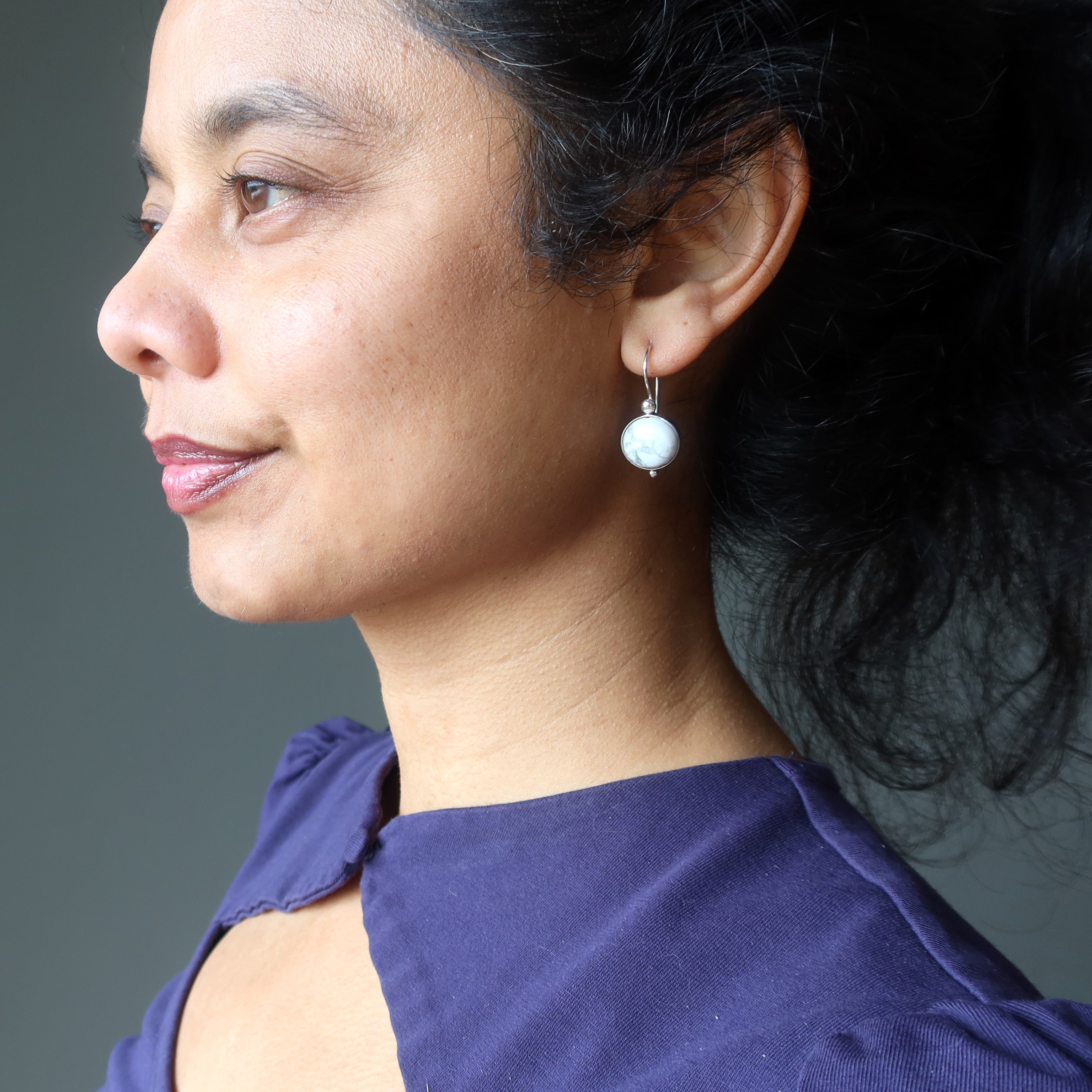 Howlite Earrings Wise Inspiration Sterling Silver