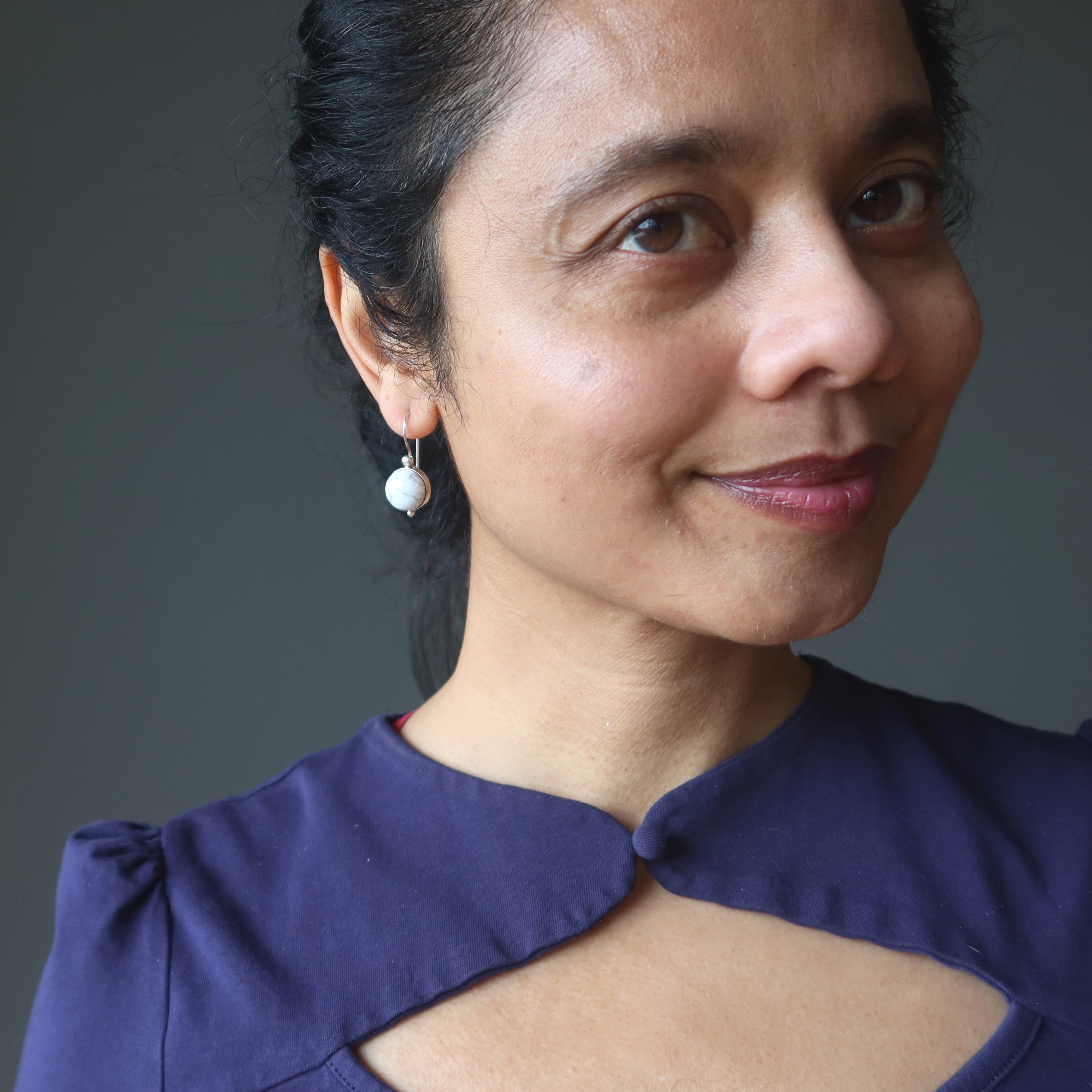Howlite Earrings Wise Inspiration Sterling Silver