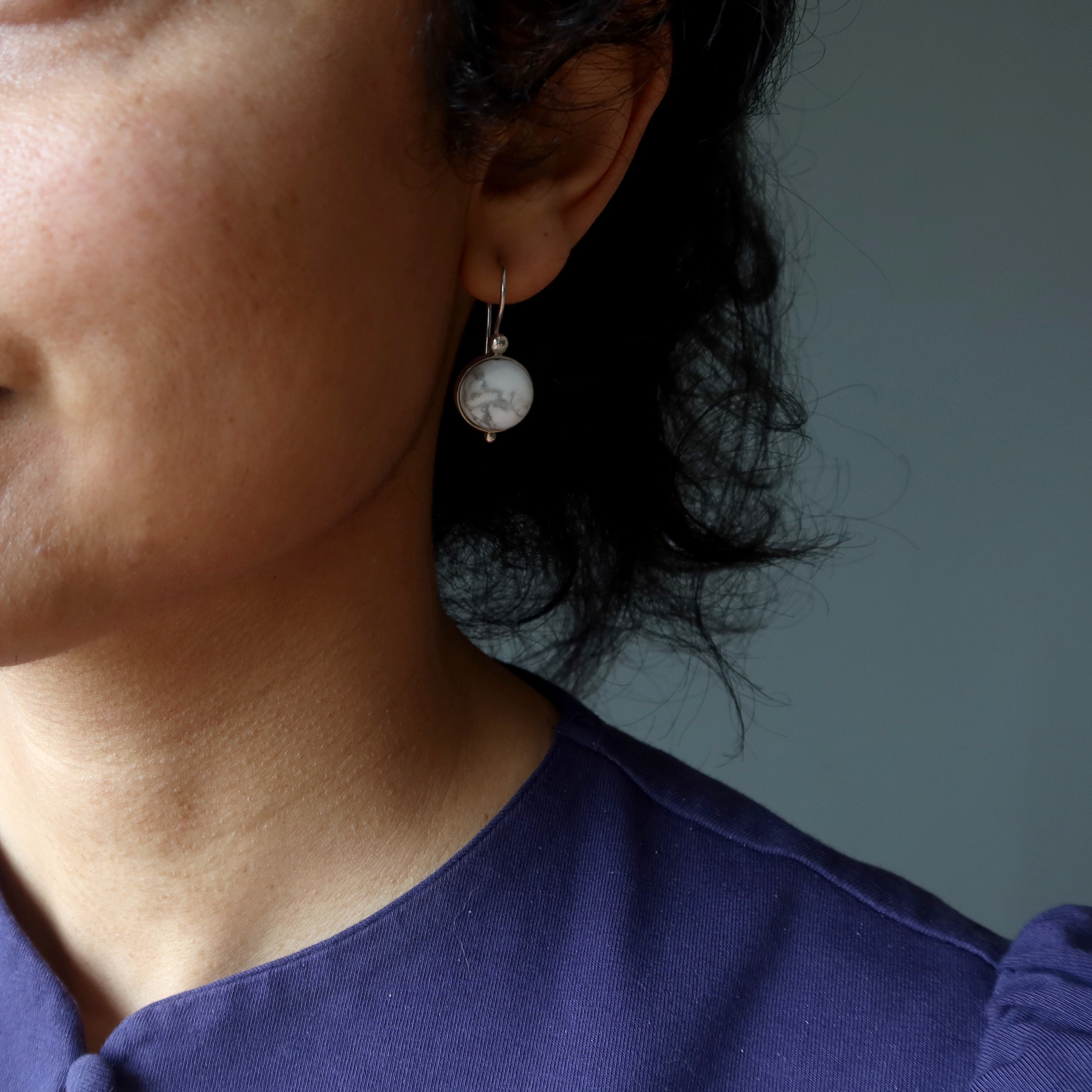 Howlite Earrings Wise Inspiration Sterling Silver