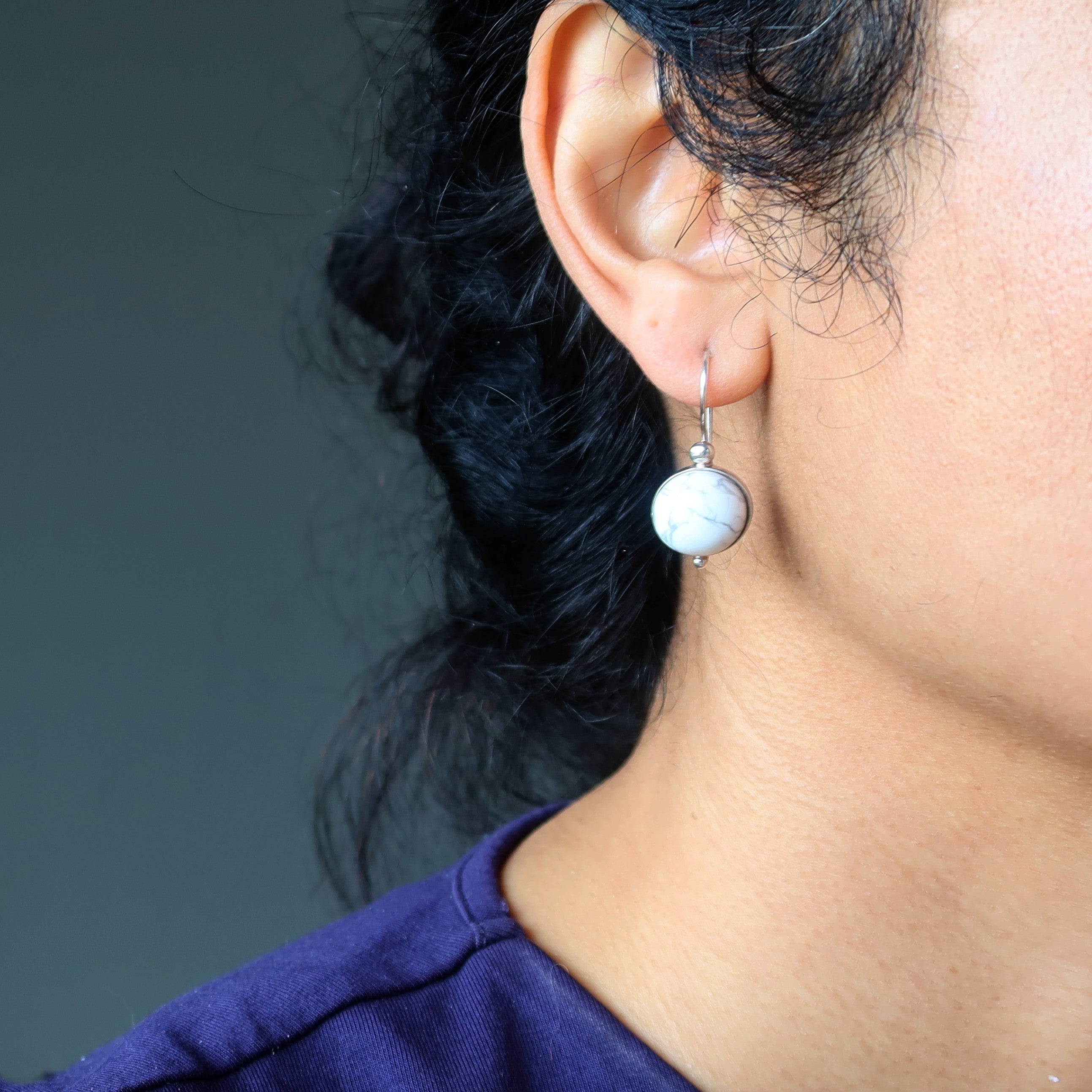 Howlite Earrings Wise Inspiration Sterling Silver