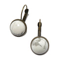 Howlite Earrings Inner Peace Gems Bronze Leverback