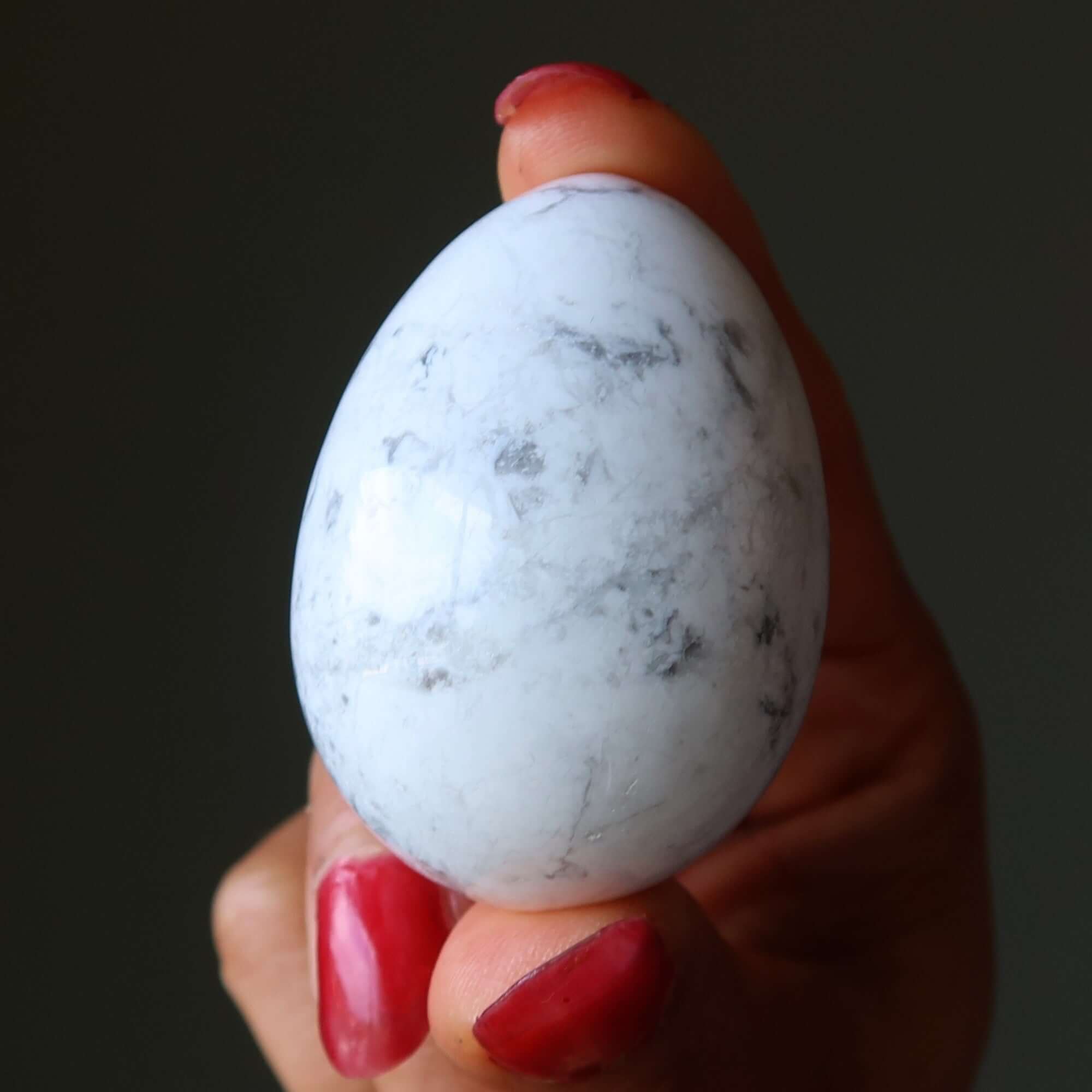Howlite Œuf Blanc Habitudes Saines Tout un Nouveau Monde Cristal