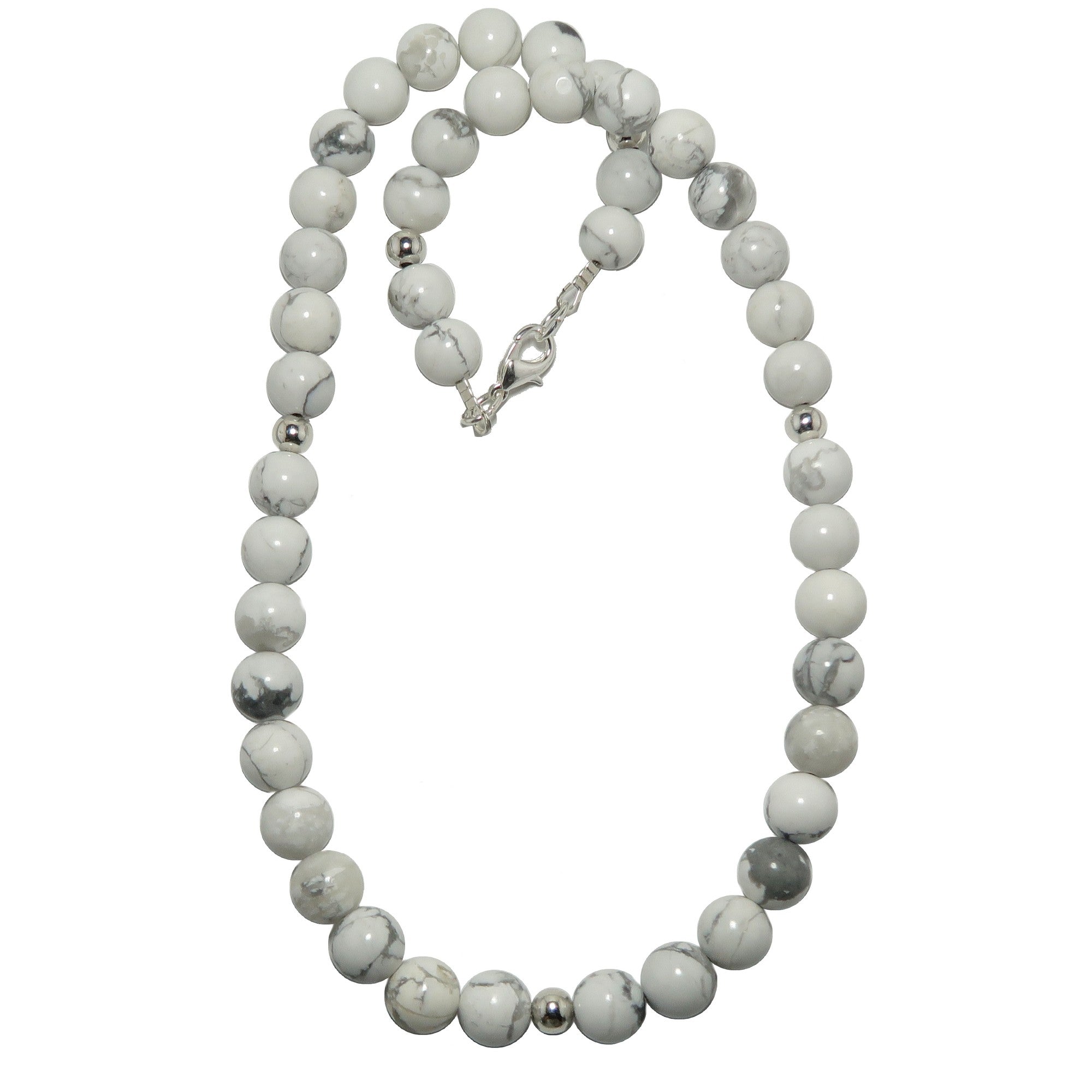 Howlite Necklace White Beaded Aura Gems