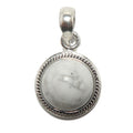 Howlite Pendant Cute White Spot Sterling Silver