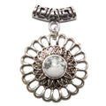 Pendentif Howlite Fleur d'Inspiration Blanche Argent