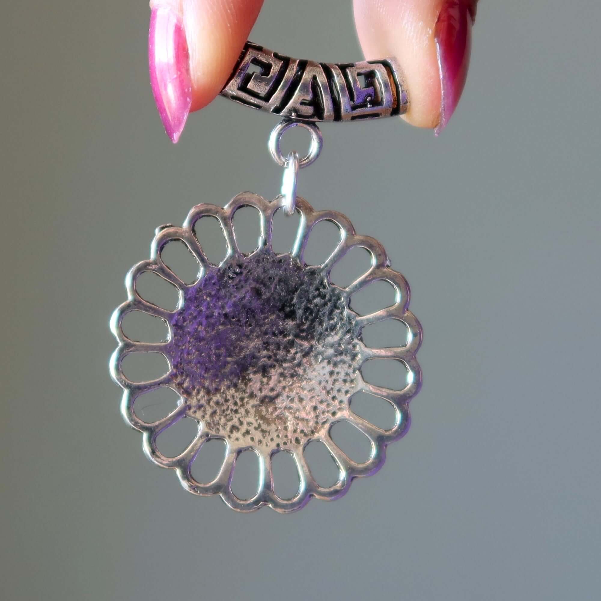 Pendentif Howlite Fleur d'Inspiration Blanche Argent