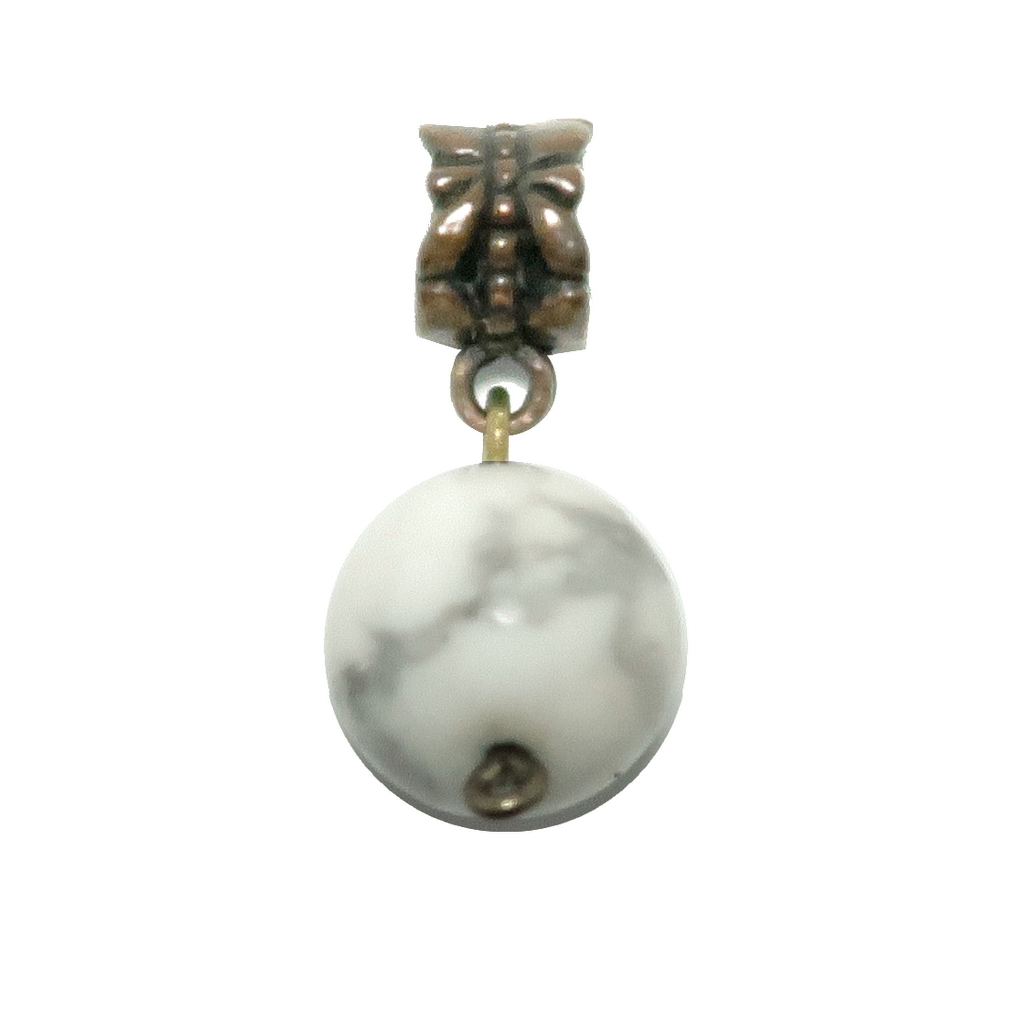 Howlite Pendant Cute as a Button Antique Copper