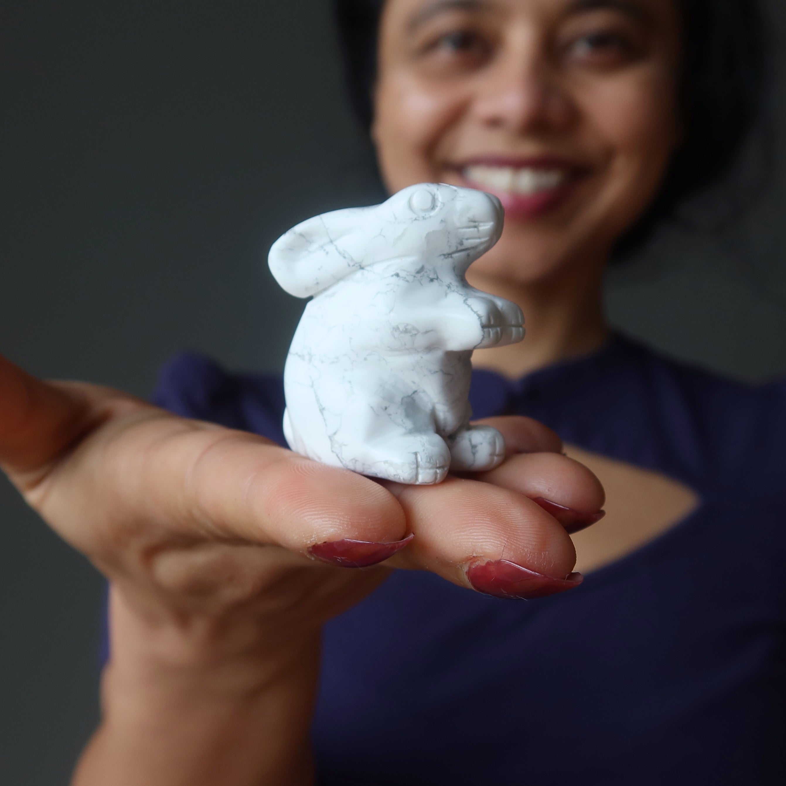Howlite Lapin Hop to Health Lapin Blanc Animal
