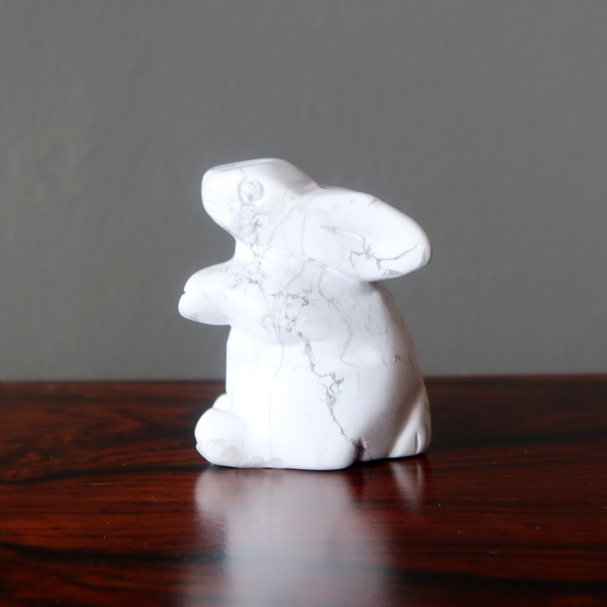 Howlite Lapin Hop to Health Lapin Blanc Animal