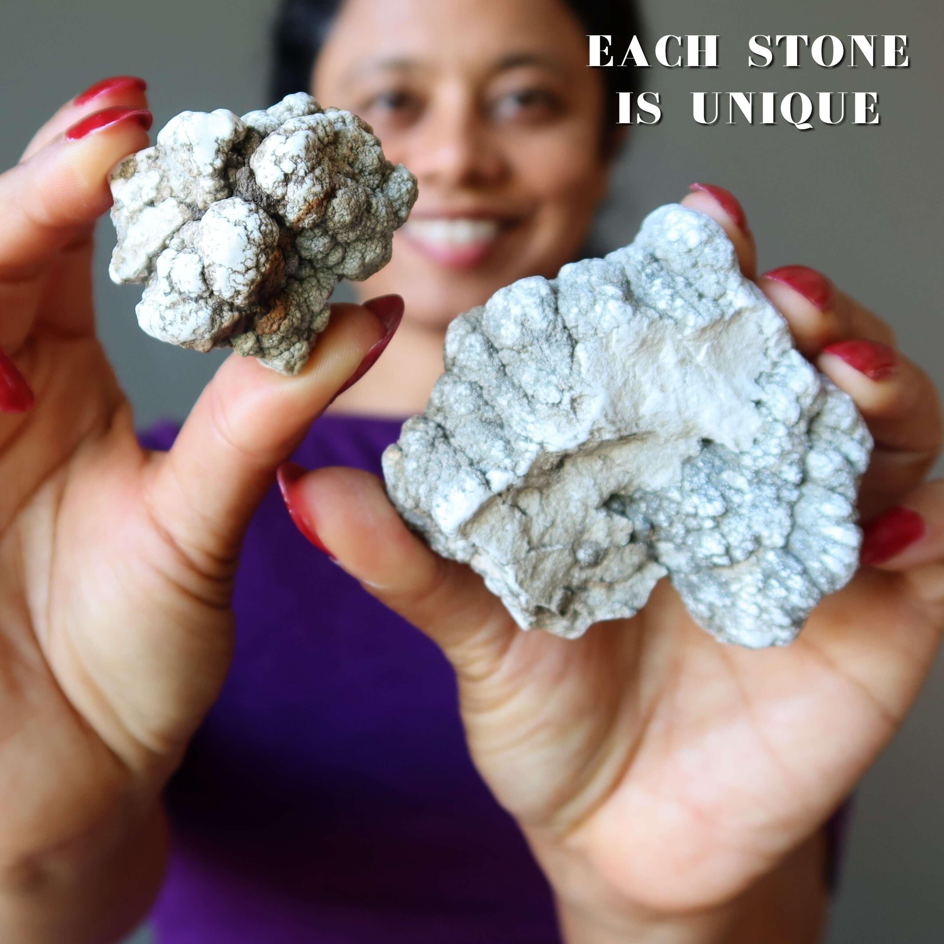 Howlite brute Pierre roulée Brainiac Smart Start blanche