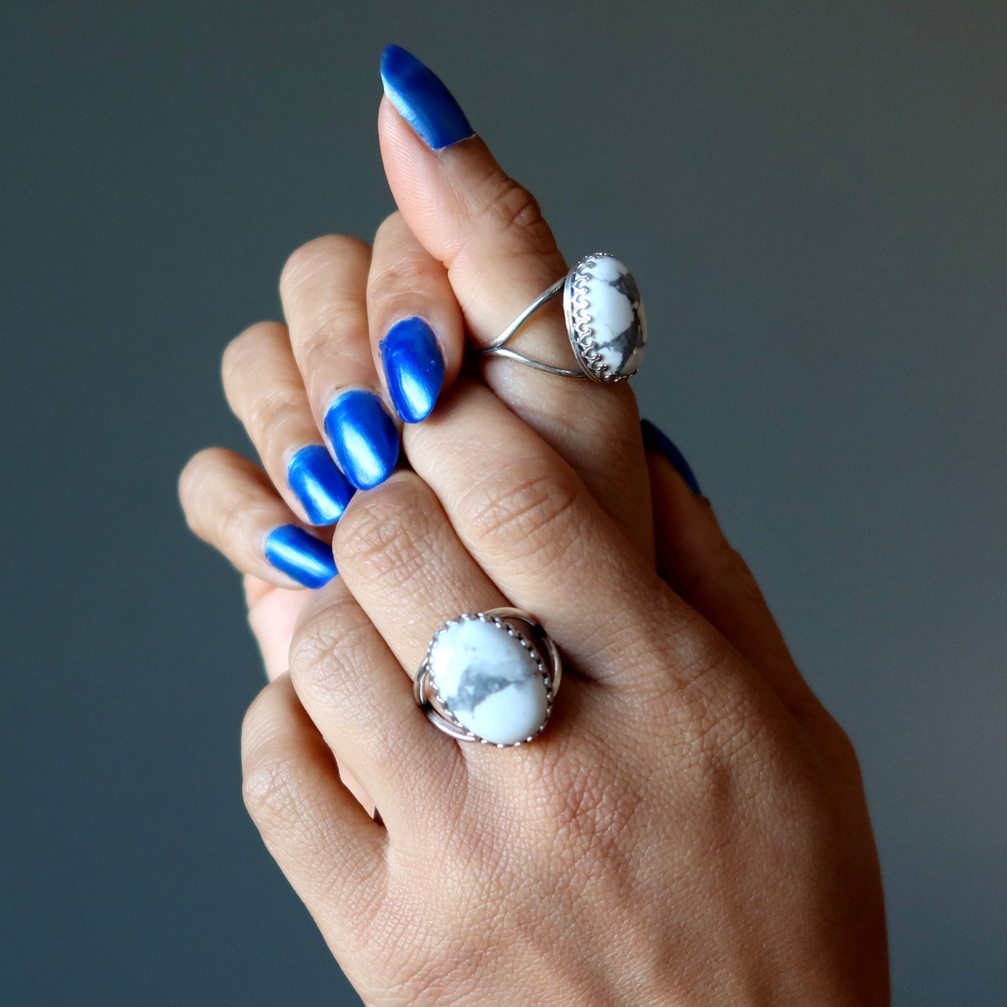 Howlite Ring White Spirit Sterling Silver Adjustable