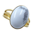 Howlite Ring Peak Performance Gem Gold Adjustable