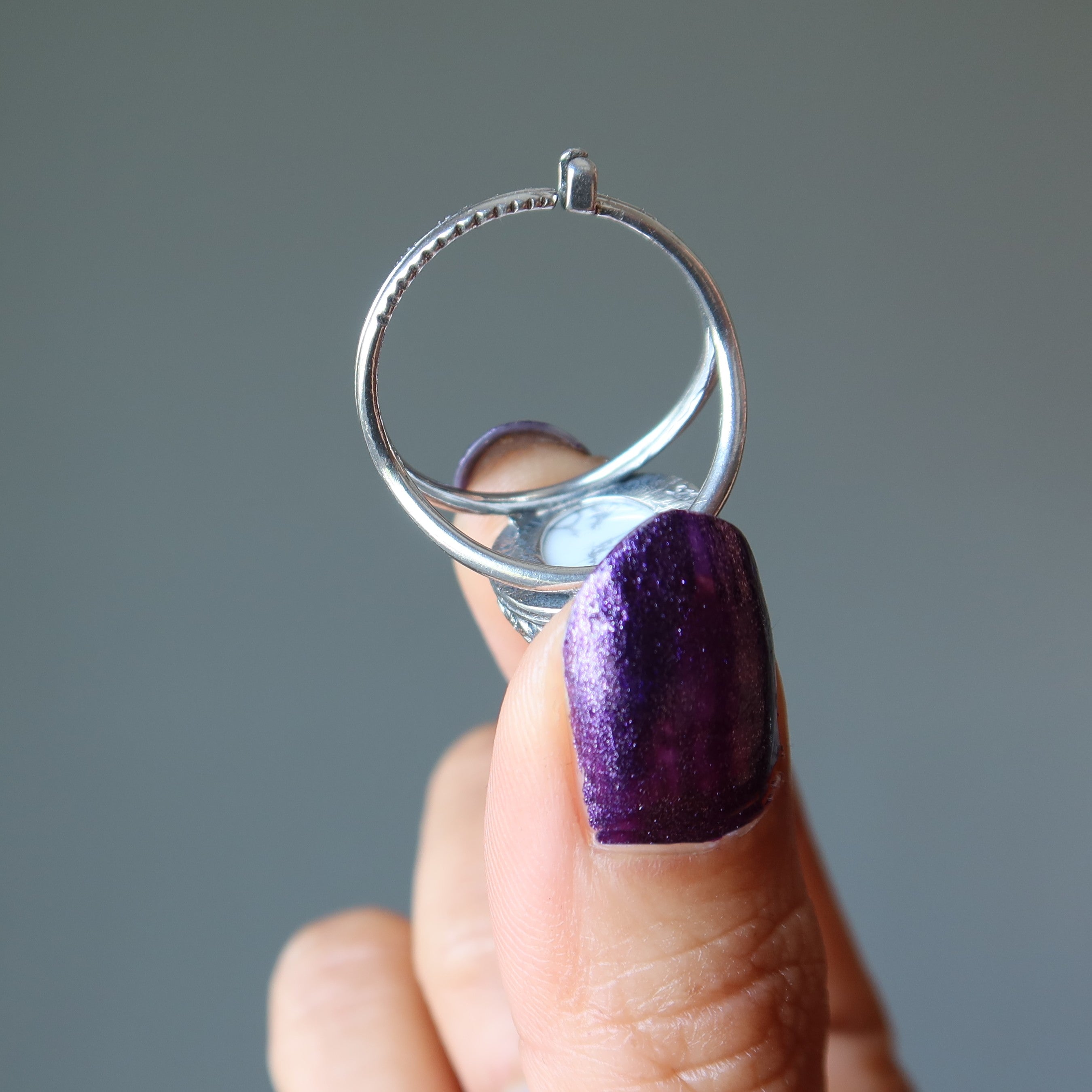 Howlite Ring White Spirit Sterling Silver Adjustable