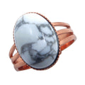Howlite Ring Positive Energy Copper Adjustable