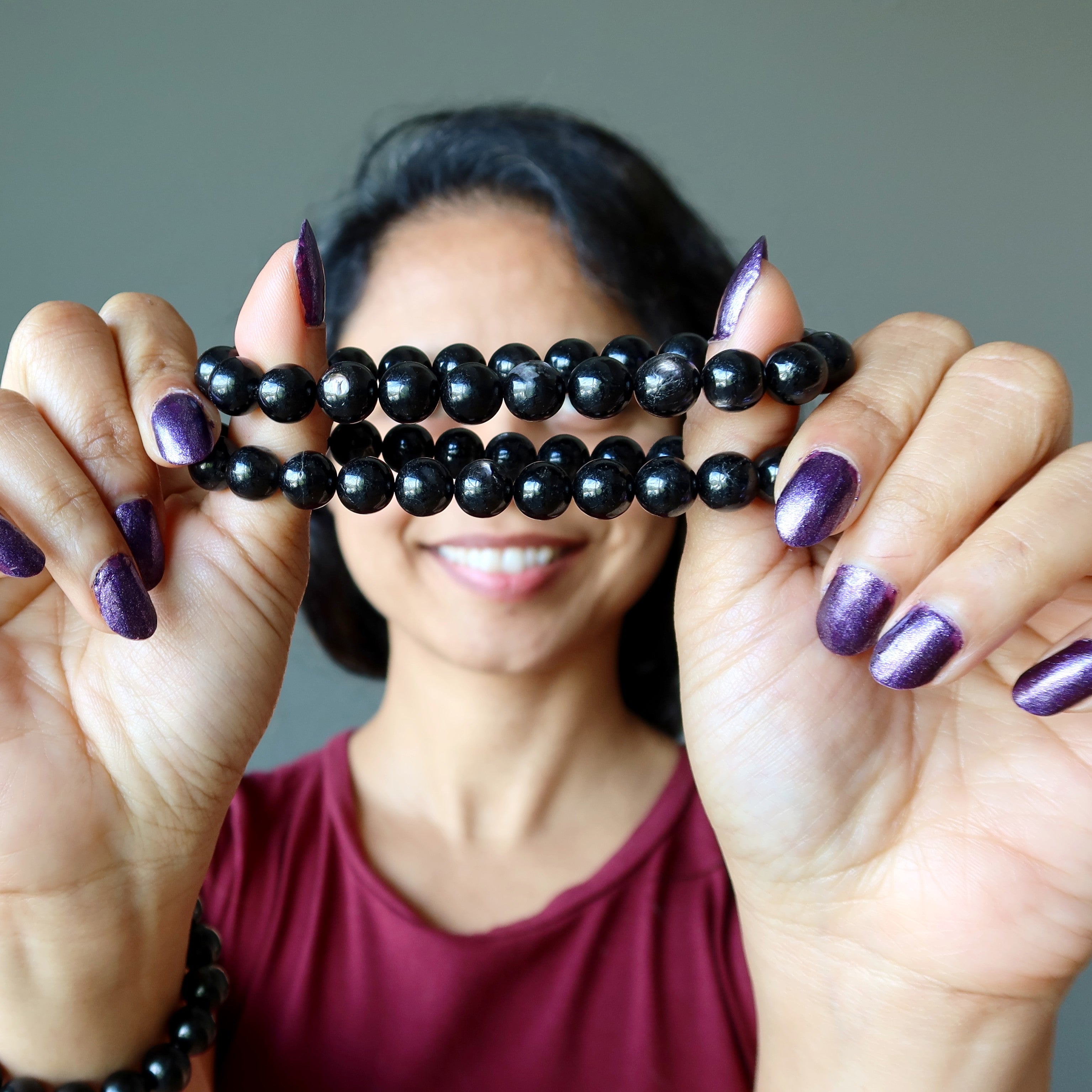 Hypersthene Bracelet Black Silver Sheen Gemstones Occult