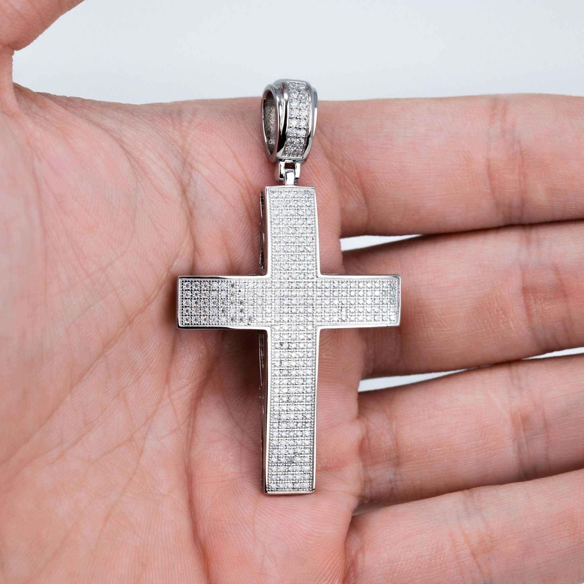 Moissanite Cross Pendant Real 925 Sterling Silver