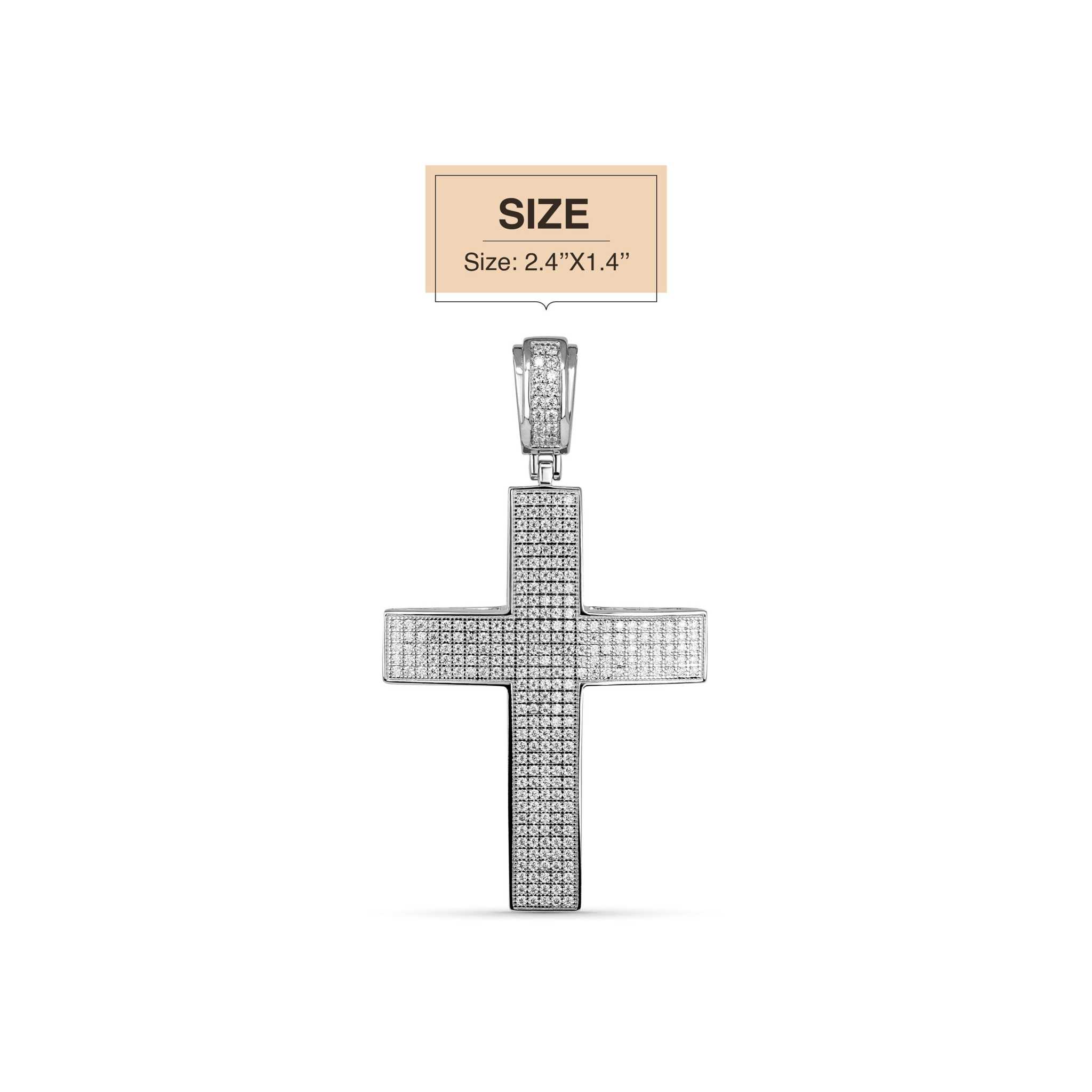 Moissanite Cross Pendant Real 925 Sterling Silver
