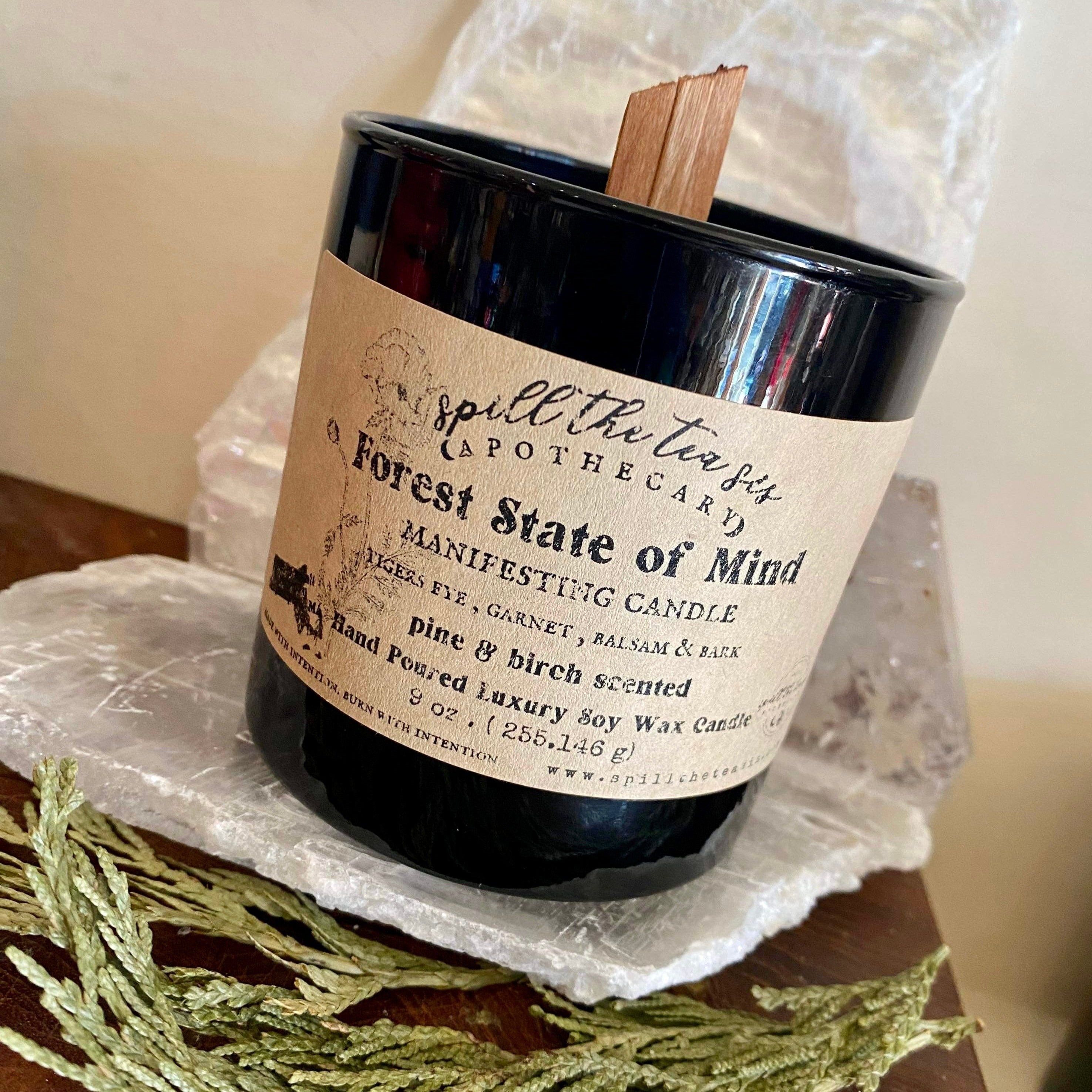 Bougie Esprit Forestier | Bougie de méditation et de tranquillité à la cire de soja