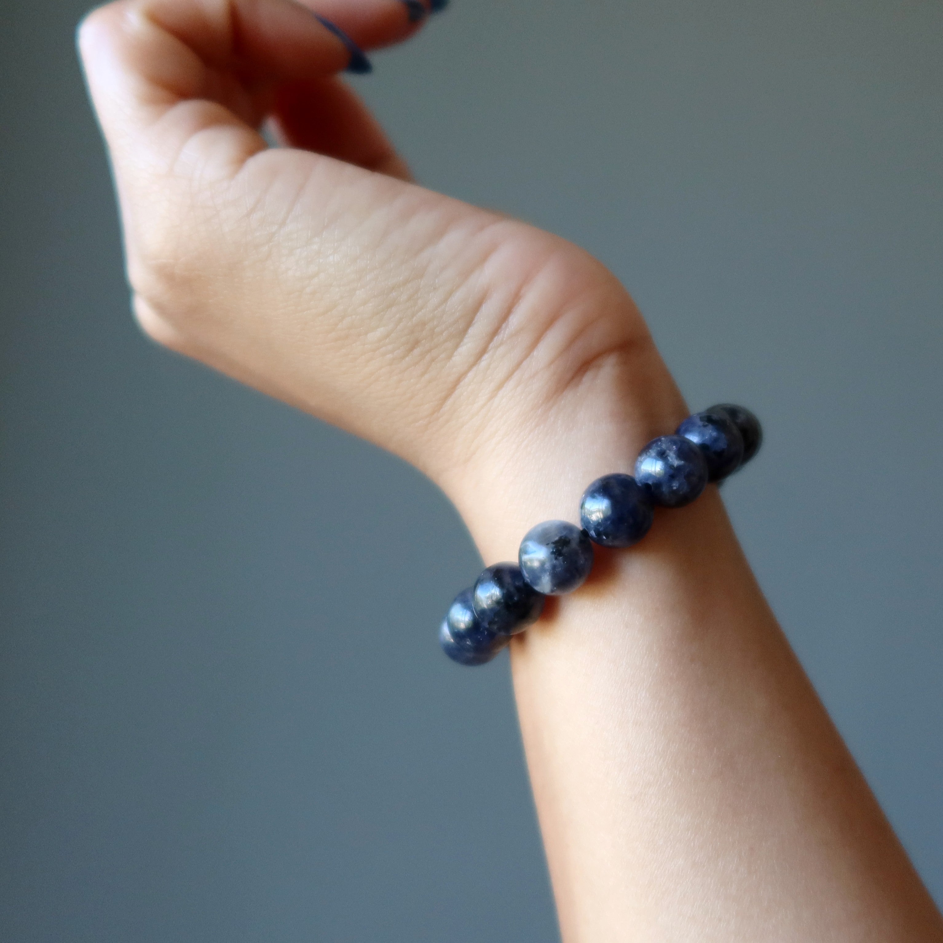 Iolite Bracelet Natural Indigo Blue Stone Financial Freedom
