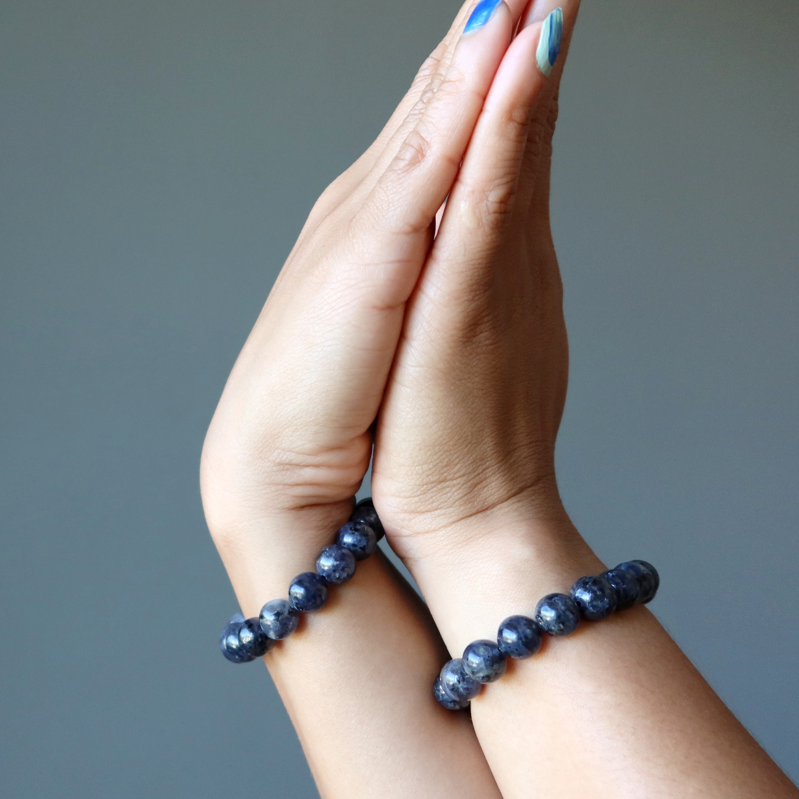 Iolite Bracelet Natural Indigo Blue Stone Financial Freedom