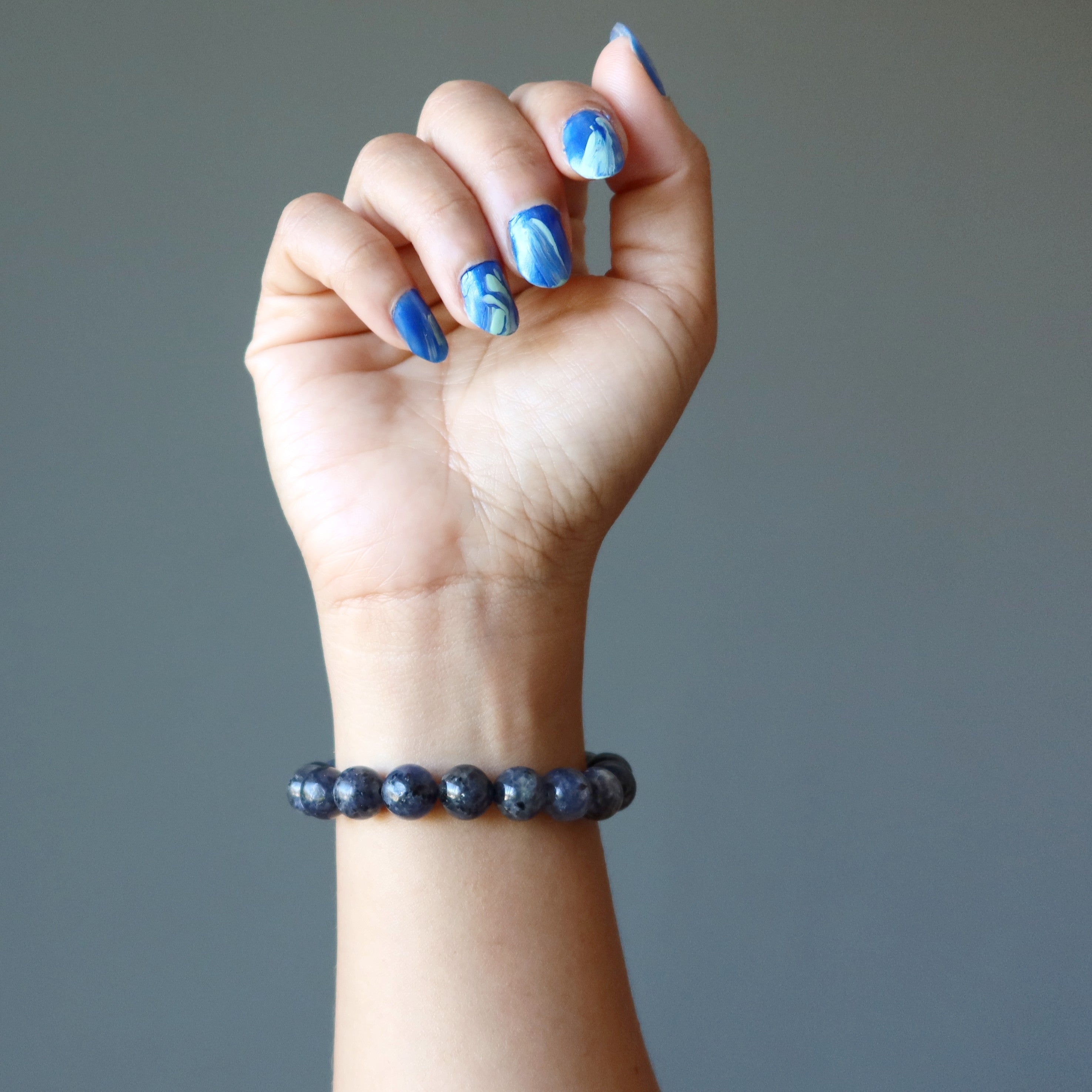 Iolite Bracelet Natural Indigo Blue Stone Financial Freedom
