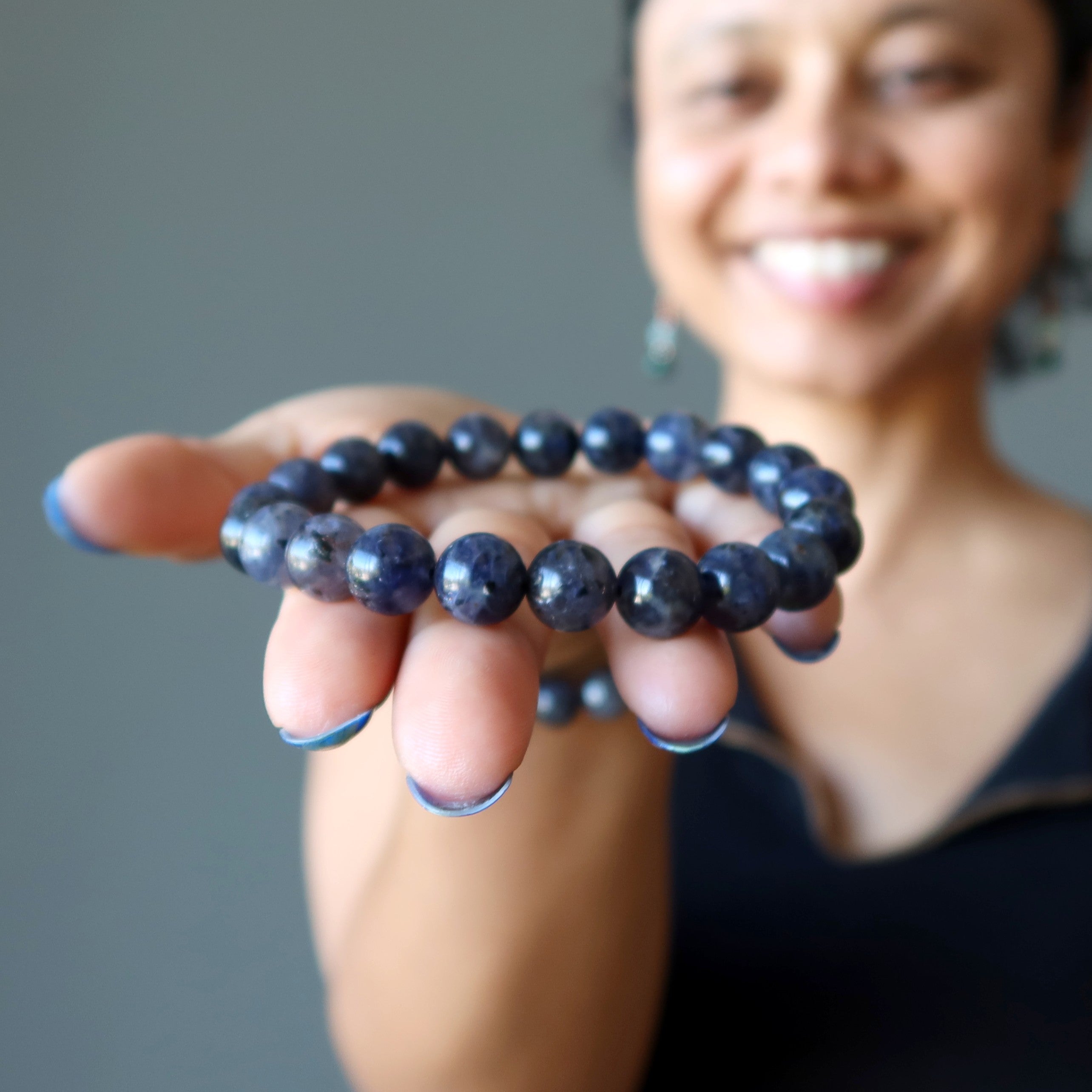 Iolite Bracelet Natural Indigo Blue Stone Financial Freedom