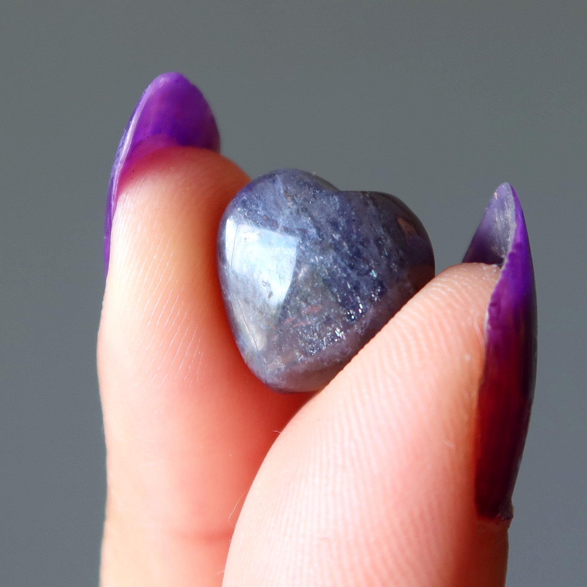 Iolite Heart Grid Crystal Sparkling Dream Mandala