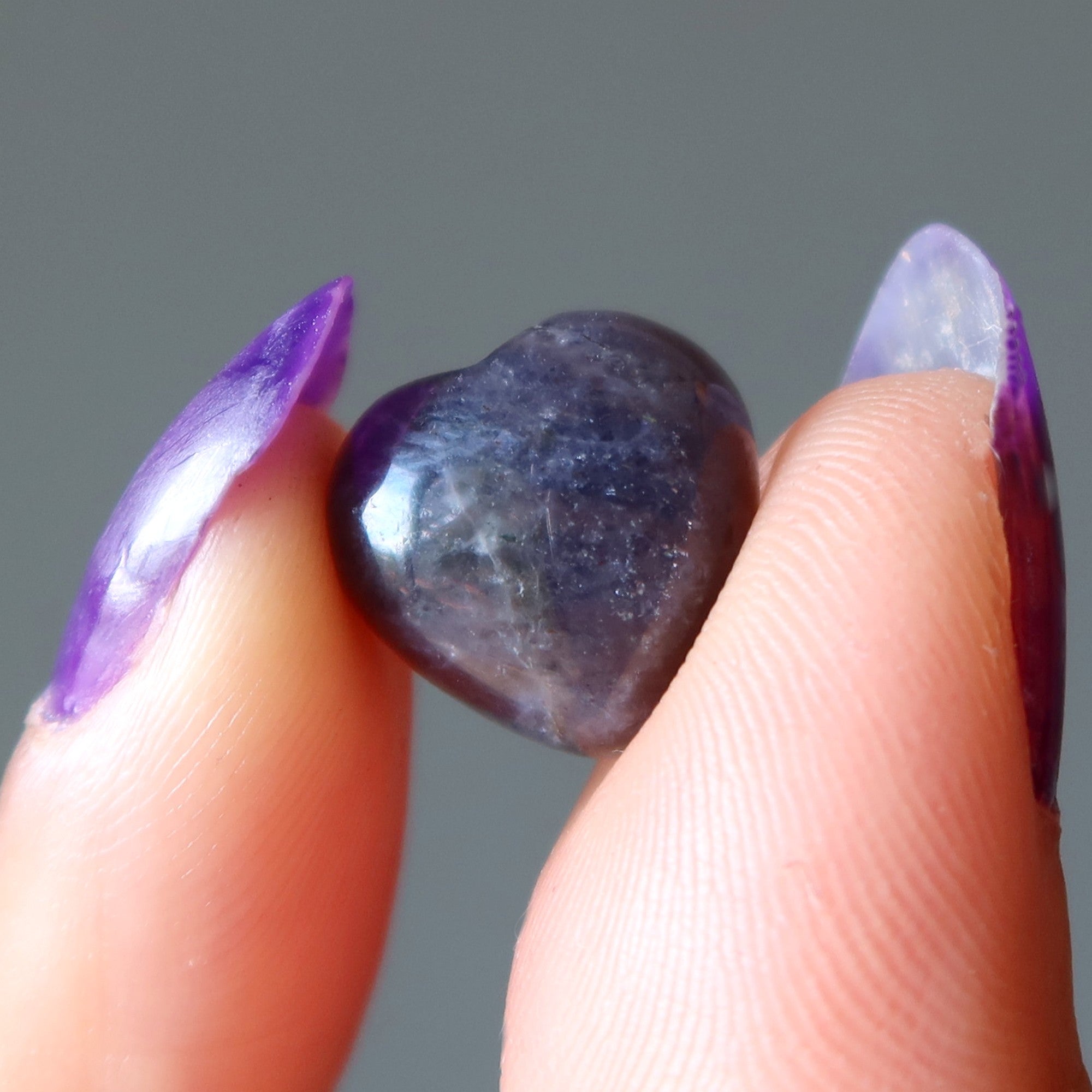 Iolite Heart Grid Crystal Sparkling Dream Mandala