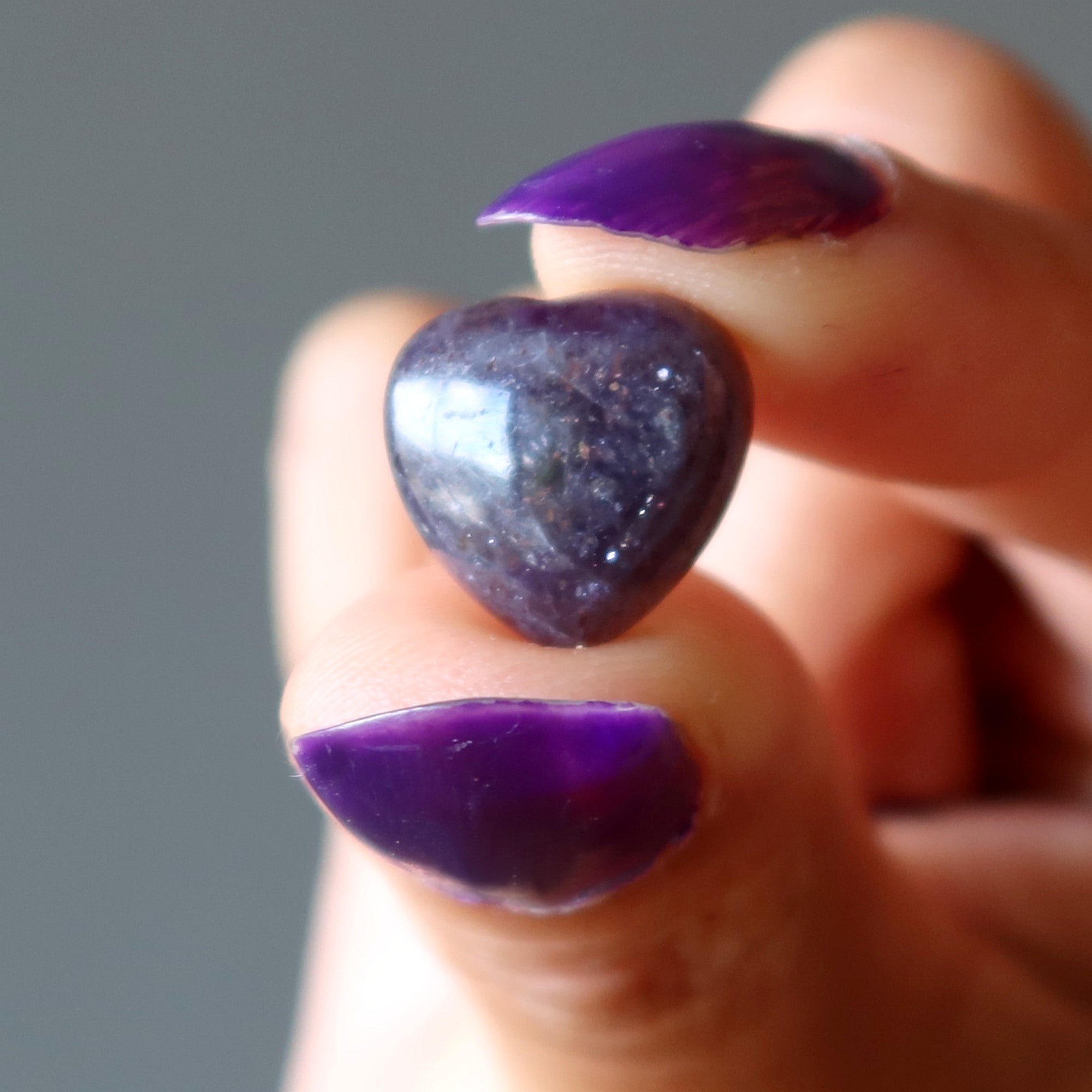 Iolite Heart Grid Crystal Sparkling Dream Mandala