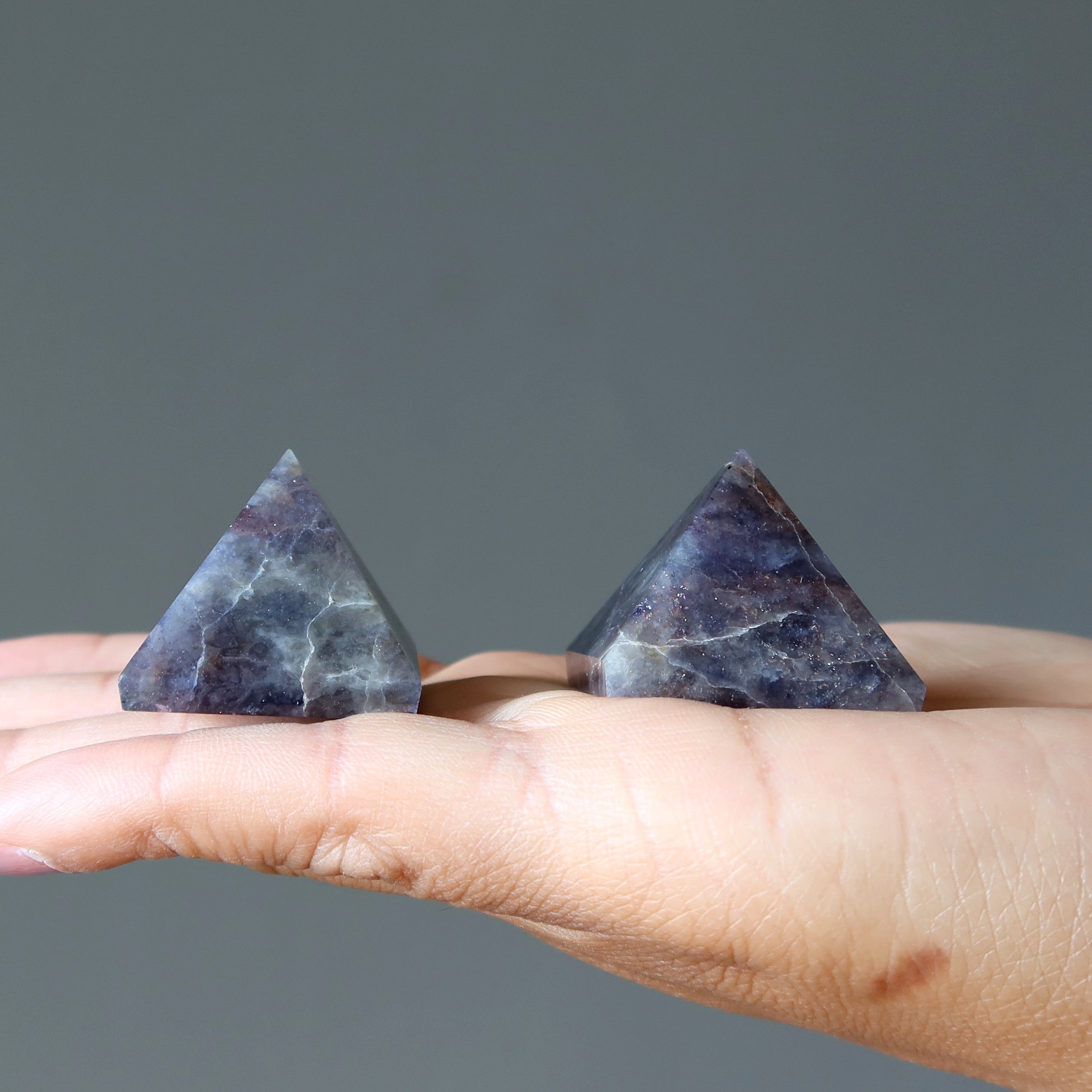 Iolite Pyramid Wealth Victory Blue Abundance Stone