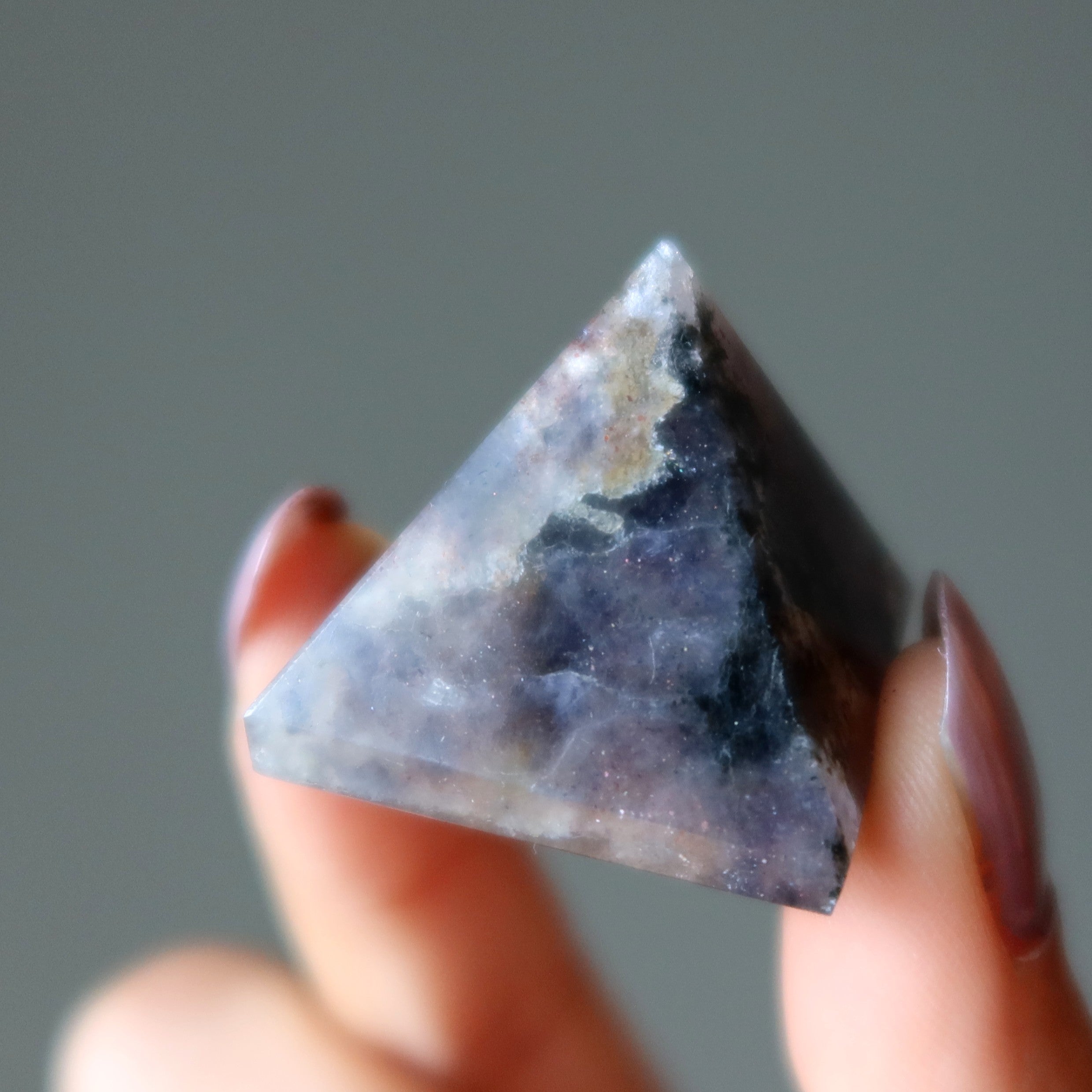 Iolite Pyramid Wealth Victory Blue Abundance Stone