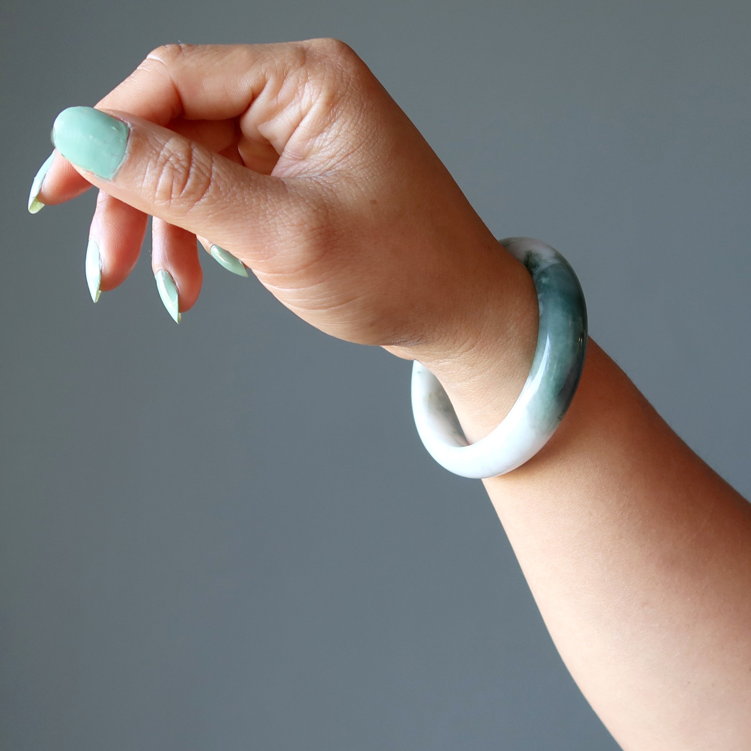 Jade Bangle Green Bracelet of Abundance