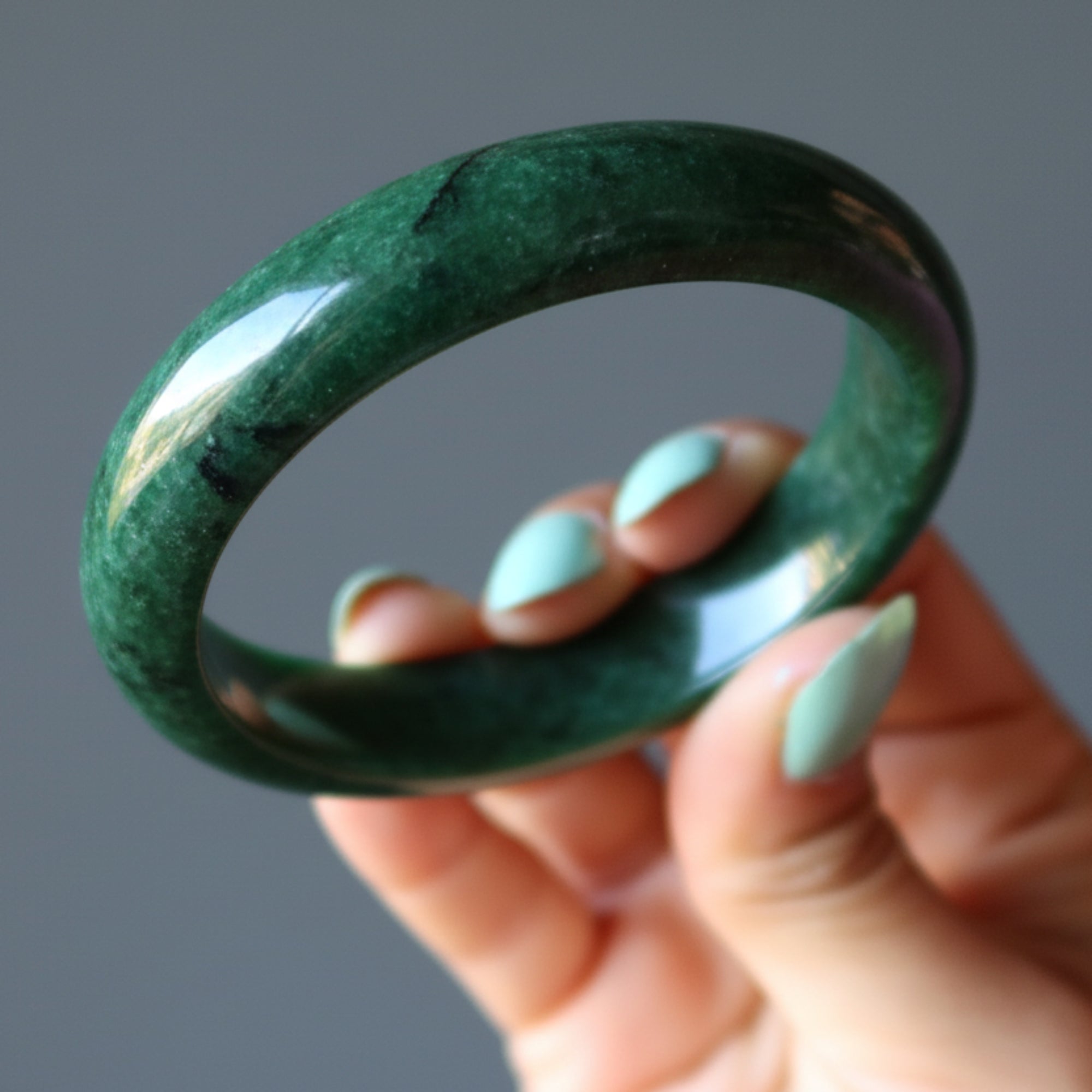 Jade Bangle Green Bracelet of Abundance