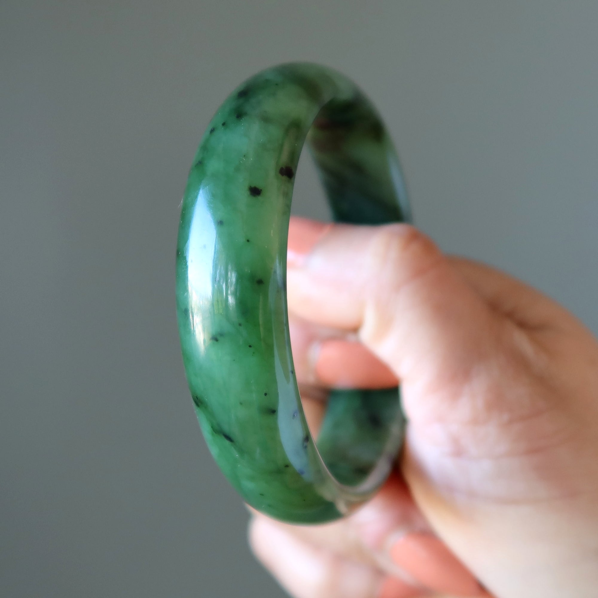 Jade Bangle Bracelet Fine Green Canadian Nephrite